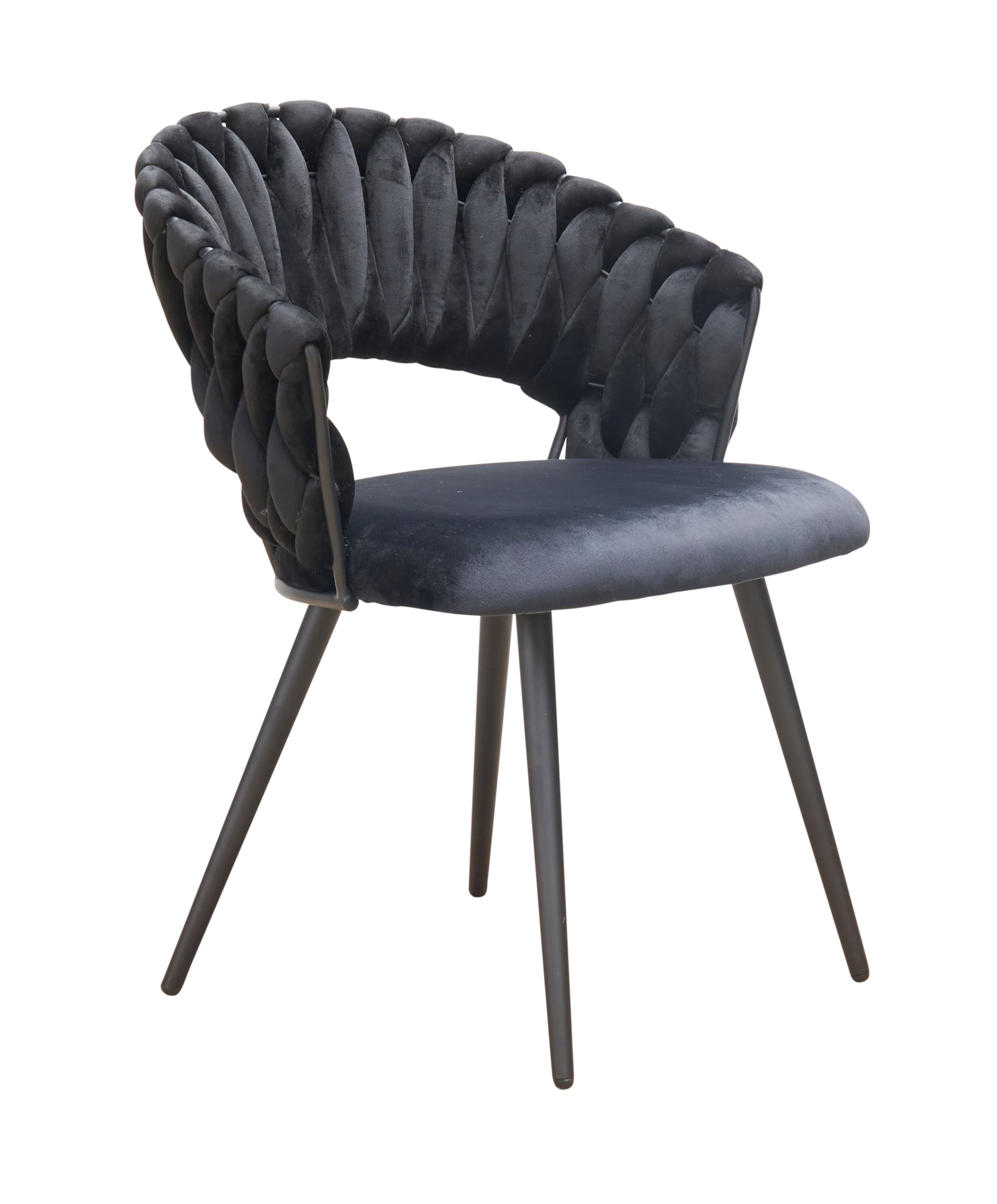 Stuhl Nancy Rückenlehne Velvet schwarz