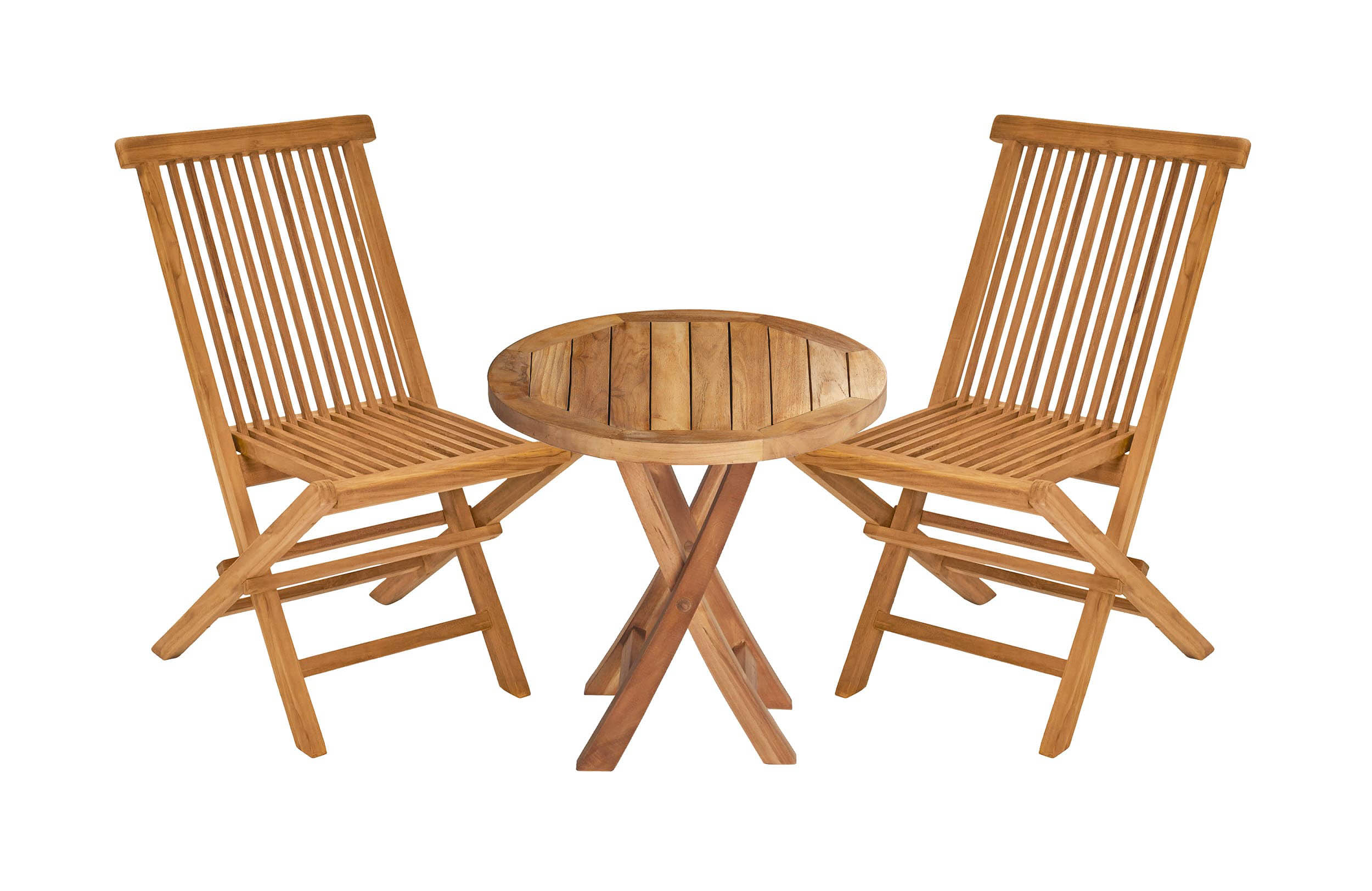 Beistelltisch Riva Teak rund geschraubt, klappbar