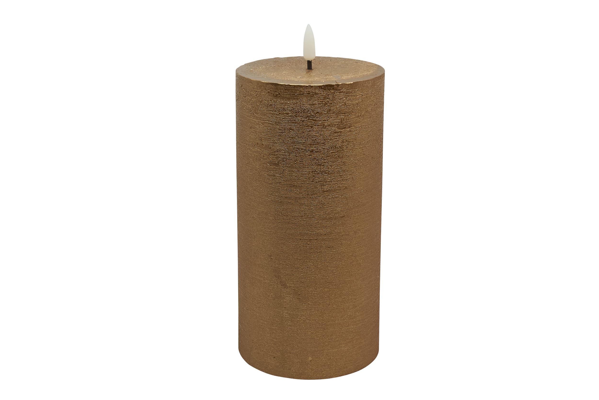 LED Stumpenkerze copper metallic 10x25