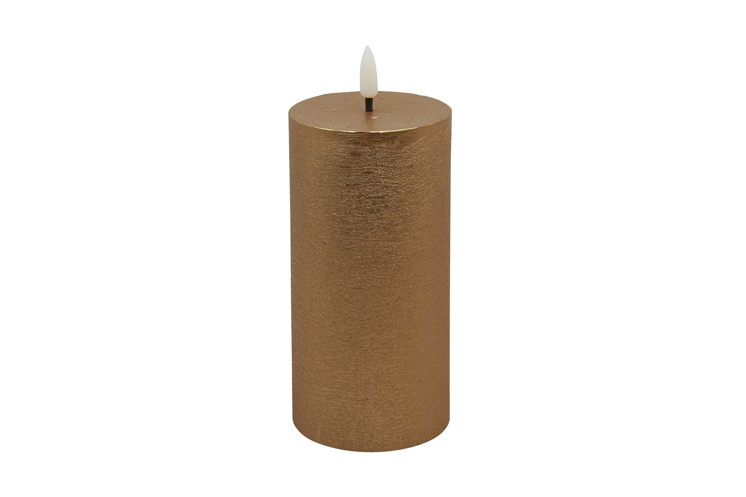 LED Stumpenkerze copper metallic 7,5x15