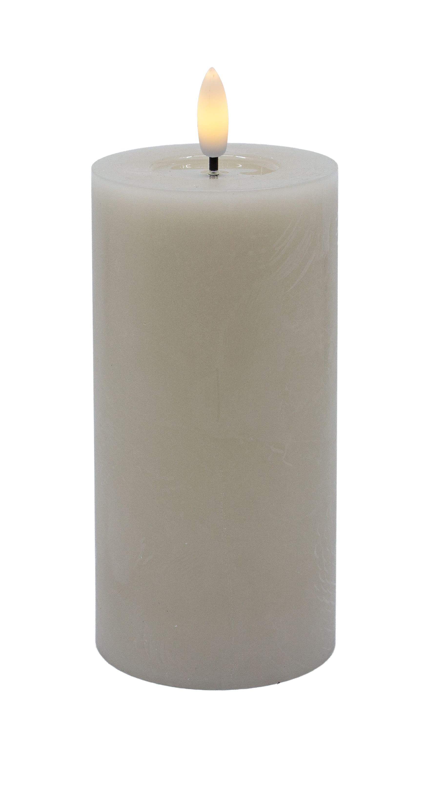 LED Stumpenkerze sand smooth 7,5x15cm
