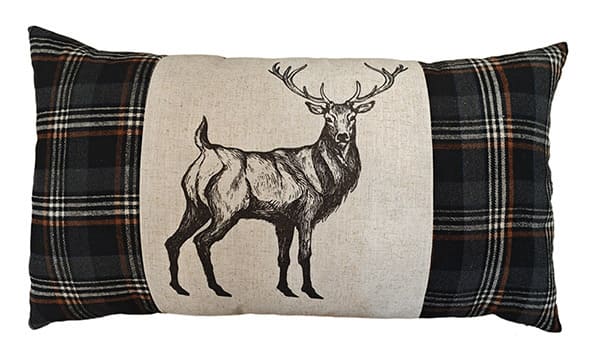 Dekokissen Hirsch kariert db 45x80