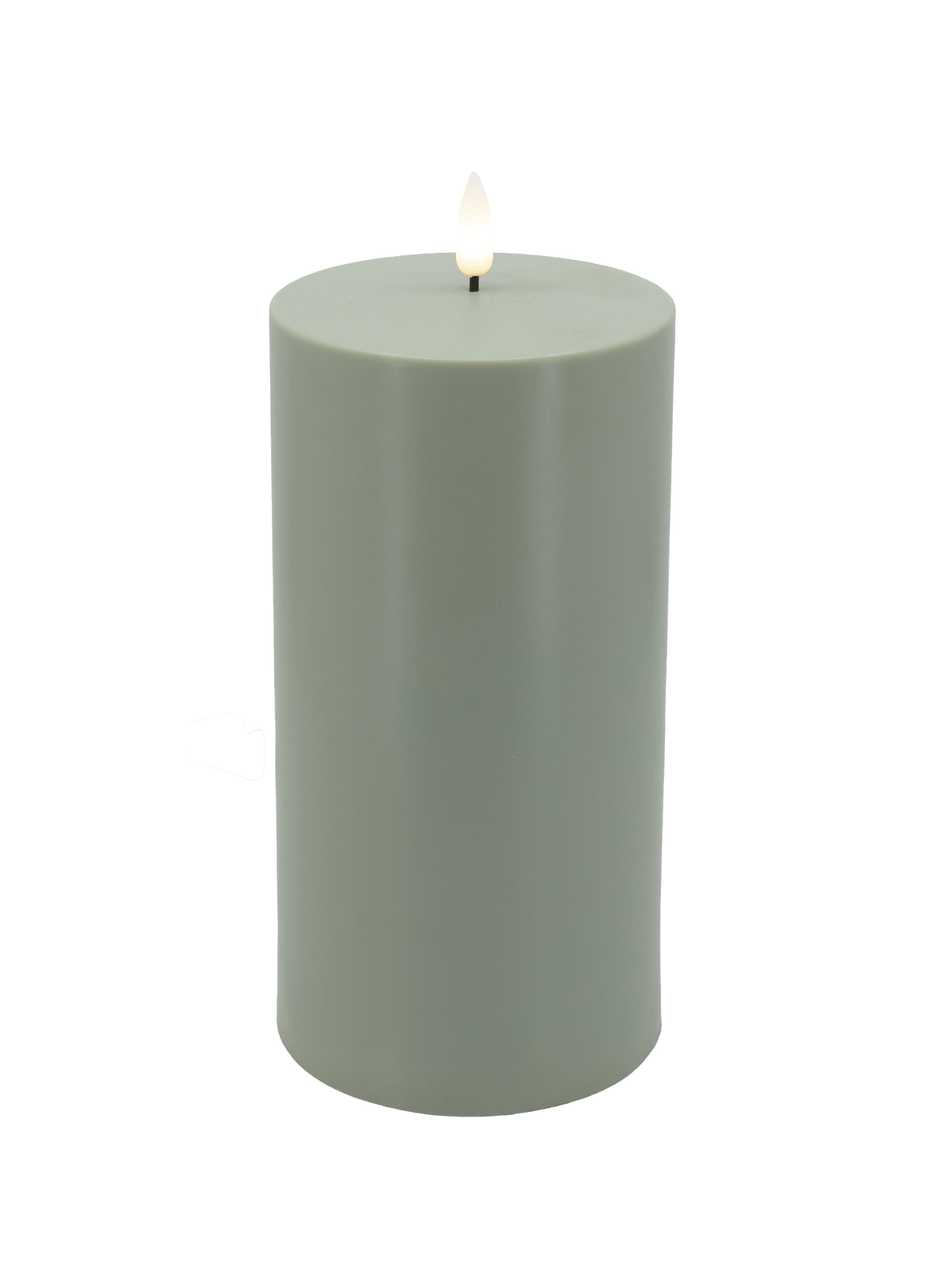 Solar Stumpenkerze Garden green 7,5x20
