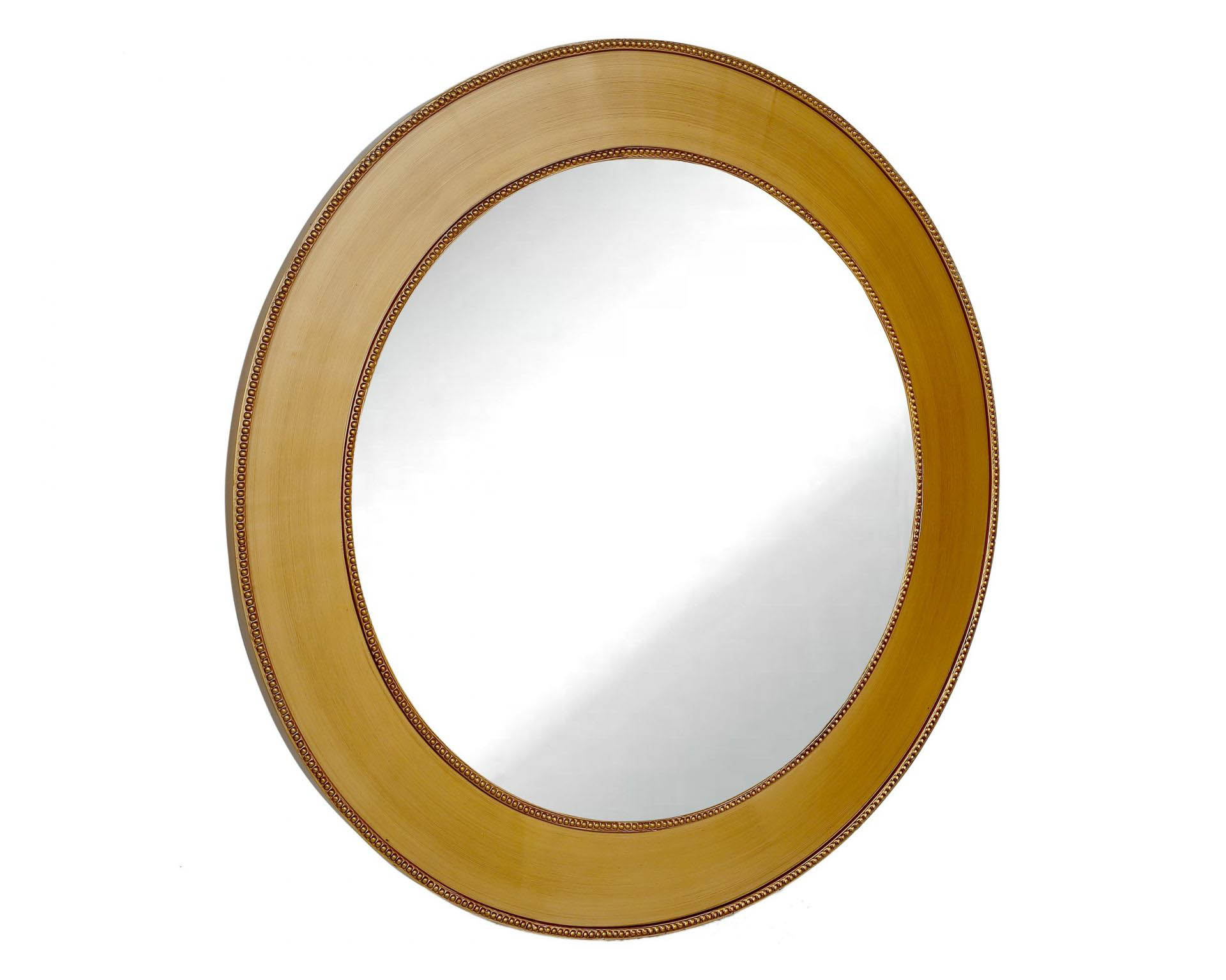 Wandspiegel Rahmen Holz gold D90cm
