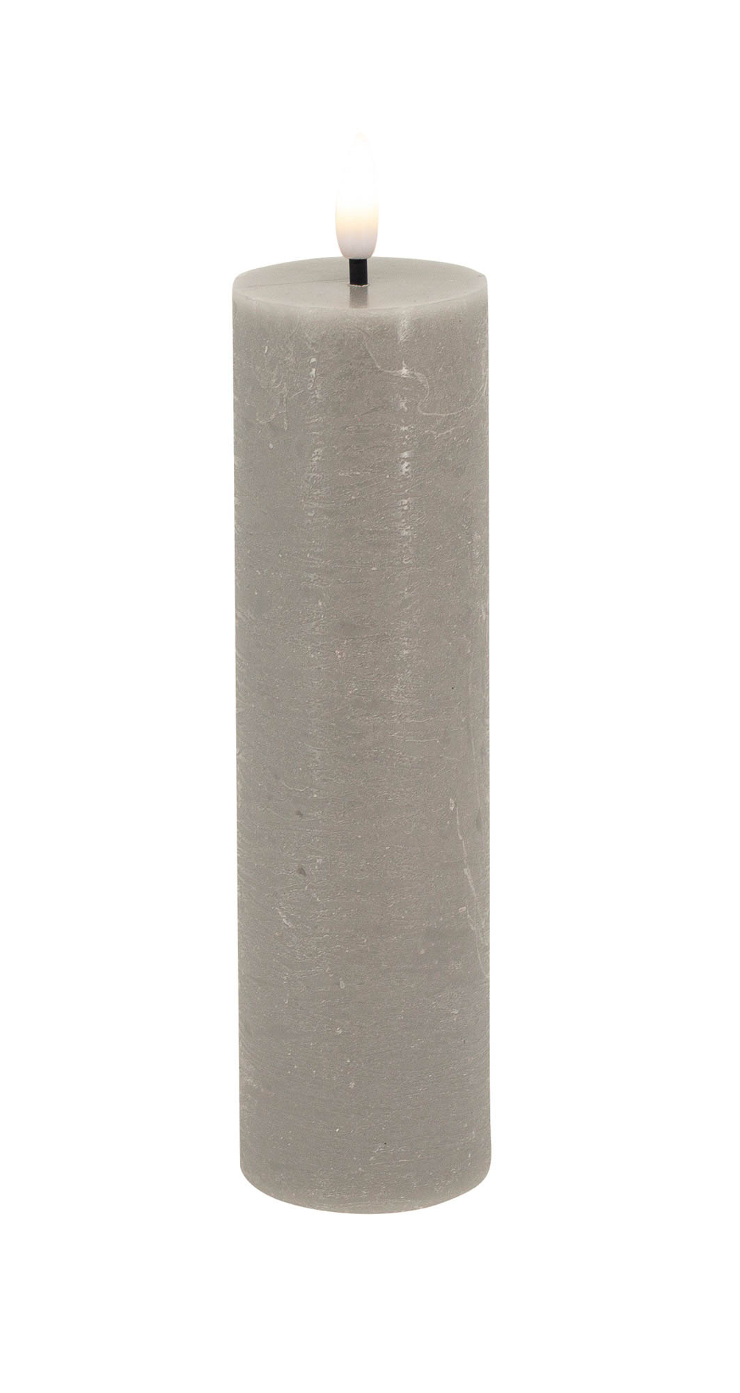 LED Stumpenkerze grey rustic 5x17,5