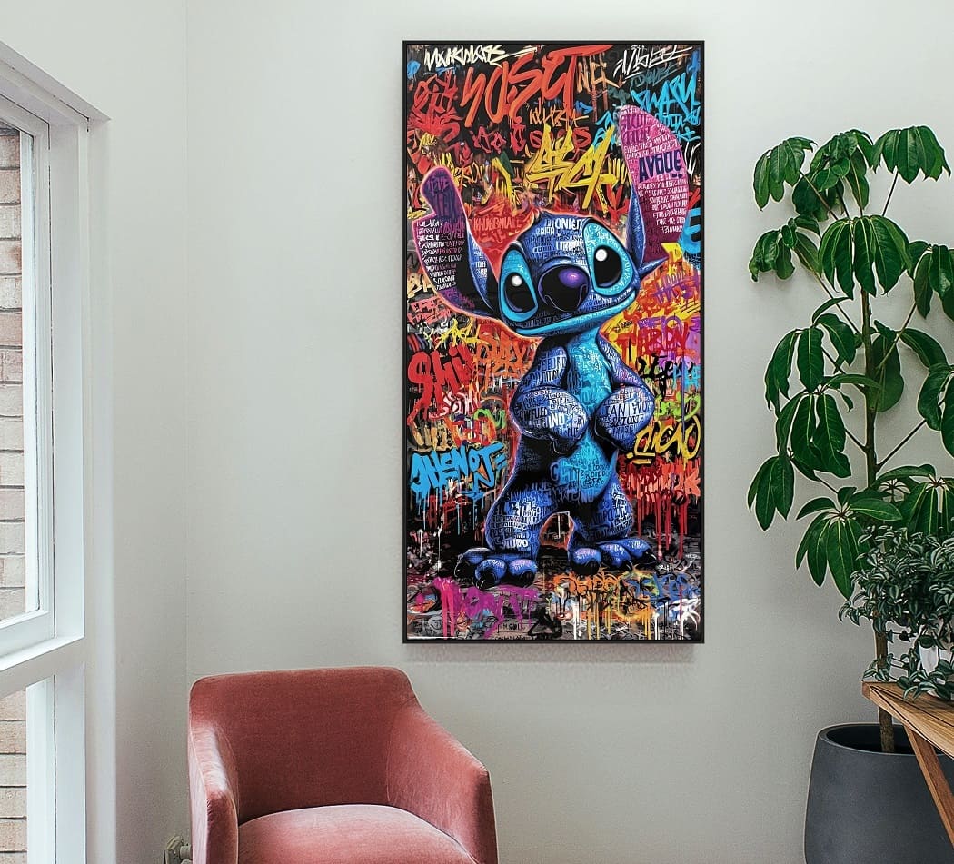 Wandbild Frame Graffiti Stich 60x120cm