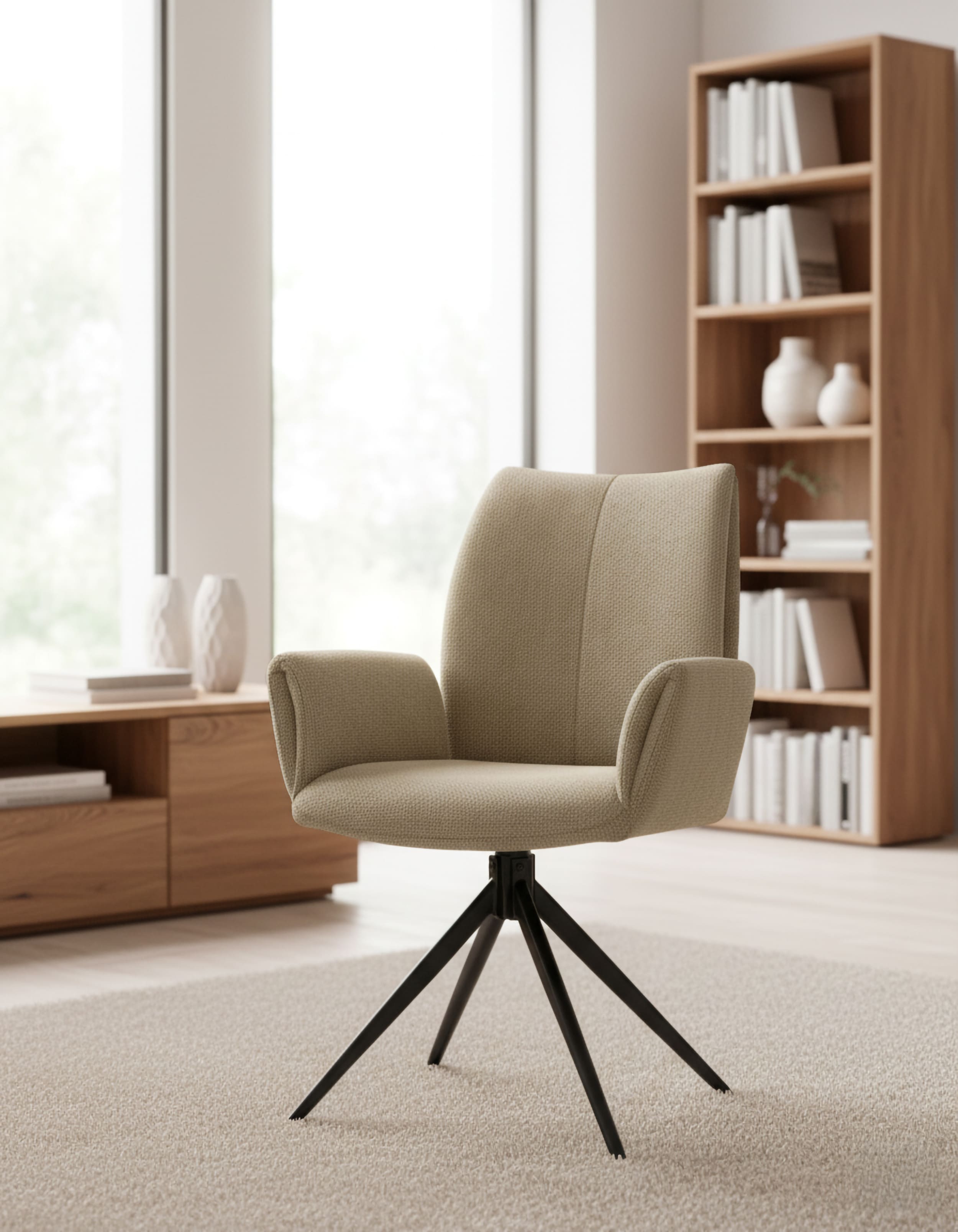 Drehstuhl Monti Bezug Webstoff creme