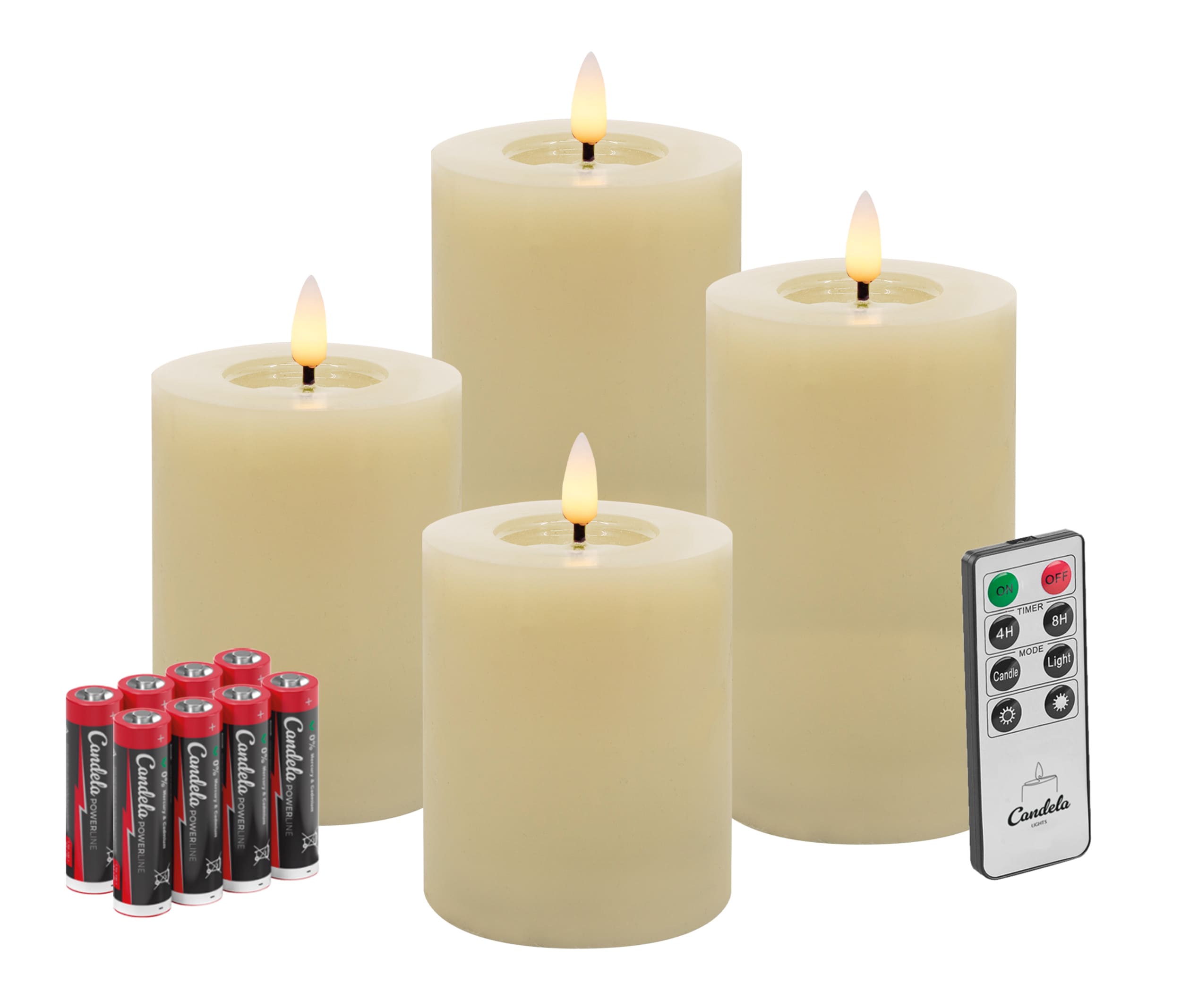 LED 4er Set W cream ohne Teller