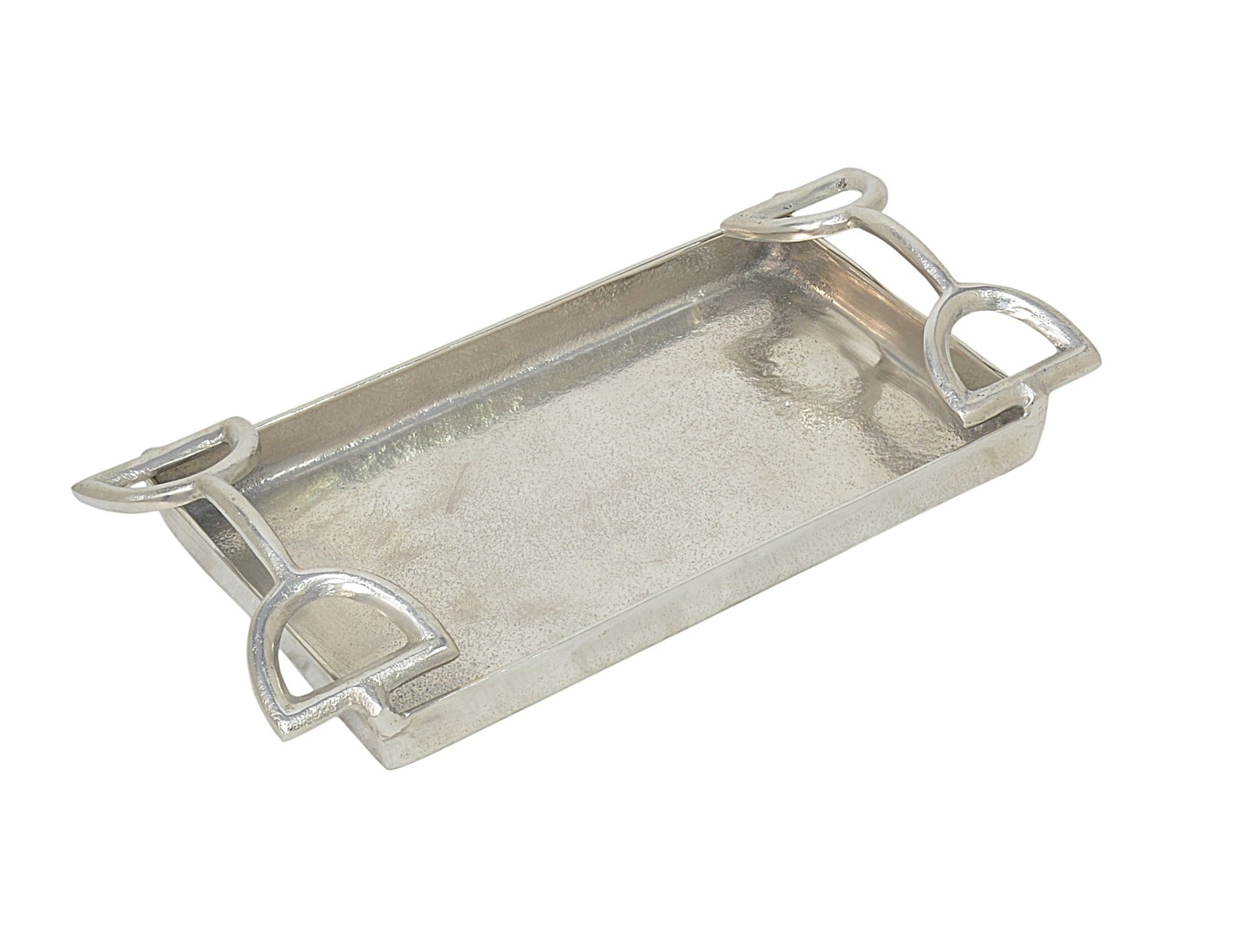 Tablett eckig Alu Nickel D43 mit Griffen