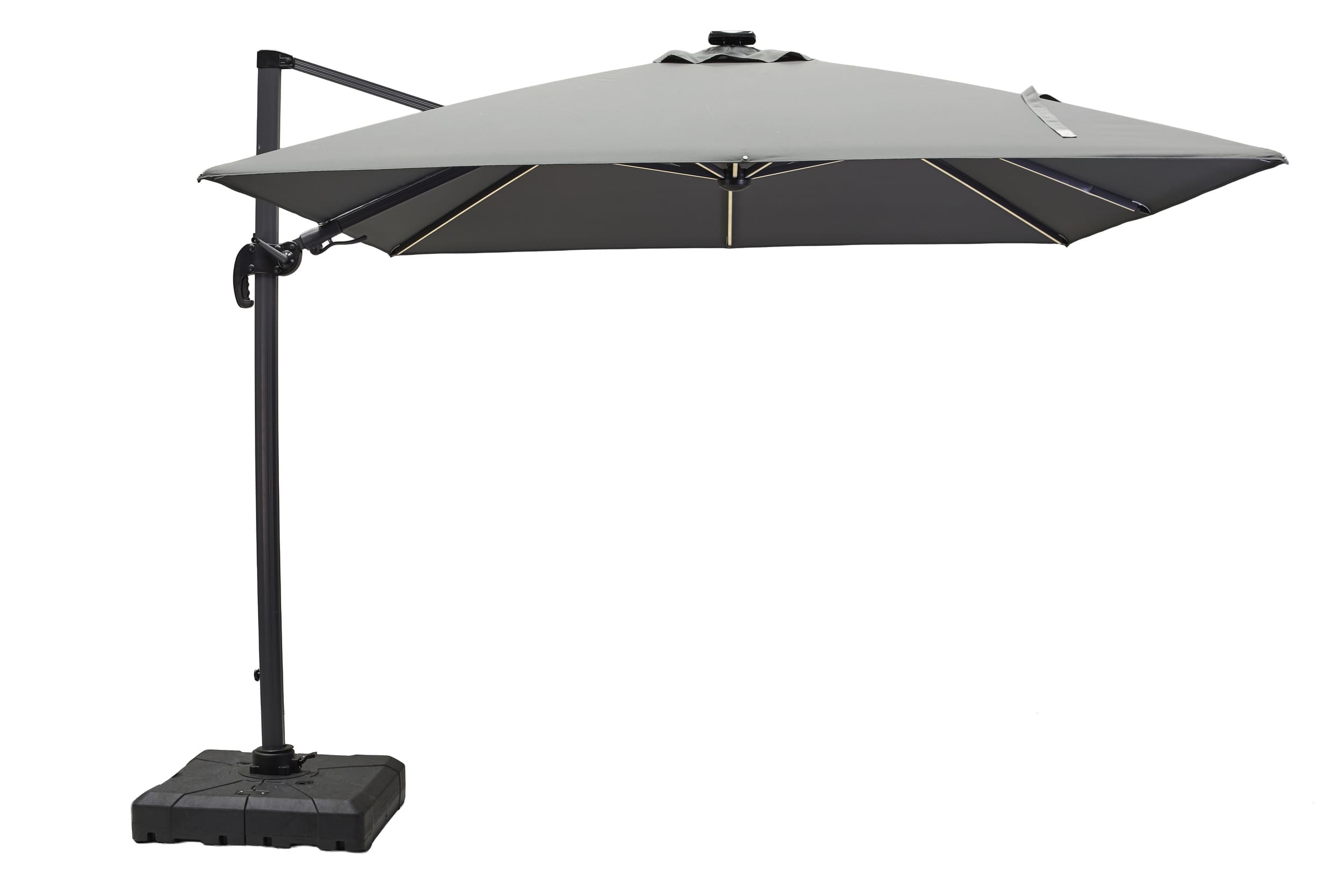 Ampelschirm "Salerno", 300cm grey solar