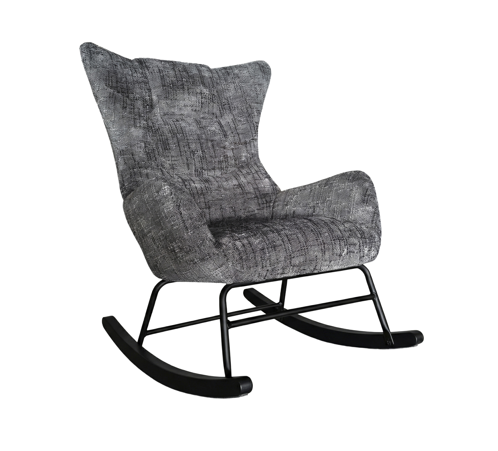 Schaukelstuhl Dakota Webstoff grau