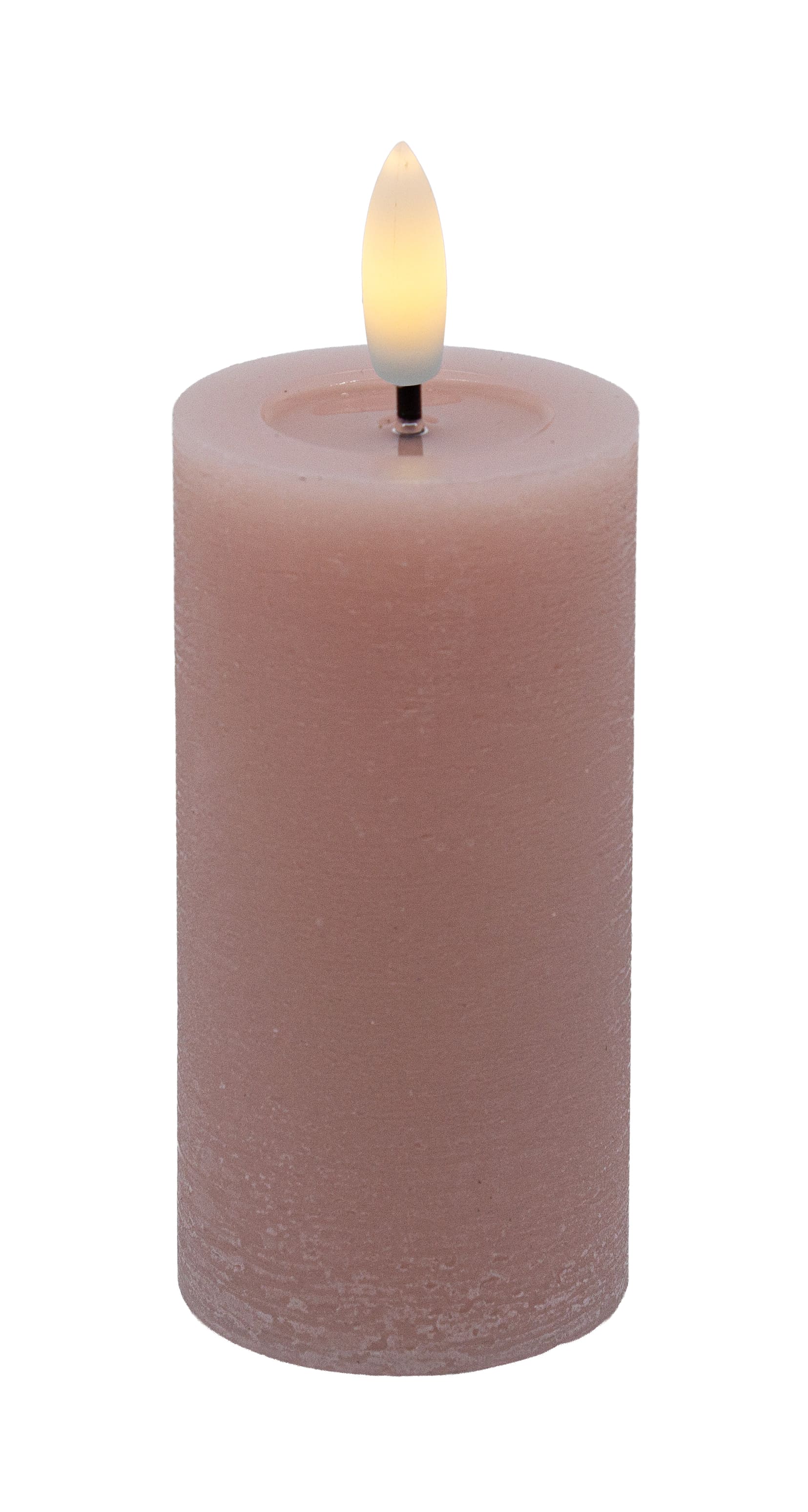 LED Stumpenkerze rose rustic 5x10