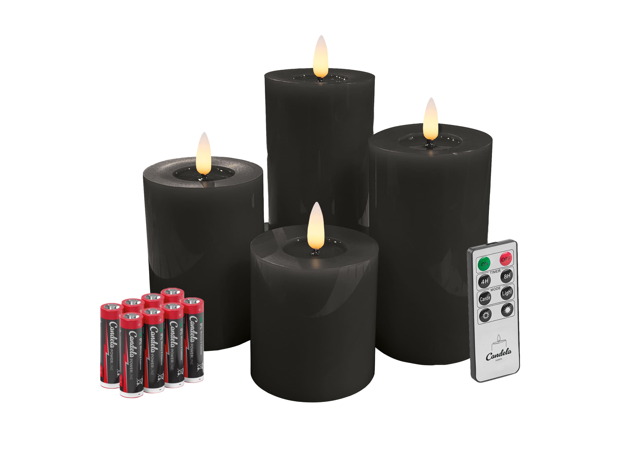 LED 4er Set W black ohne Teller