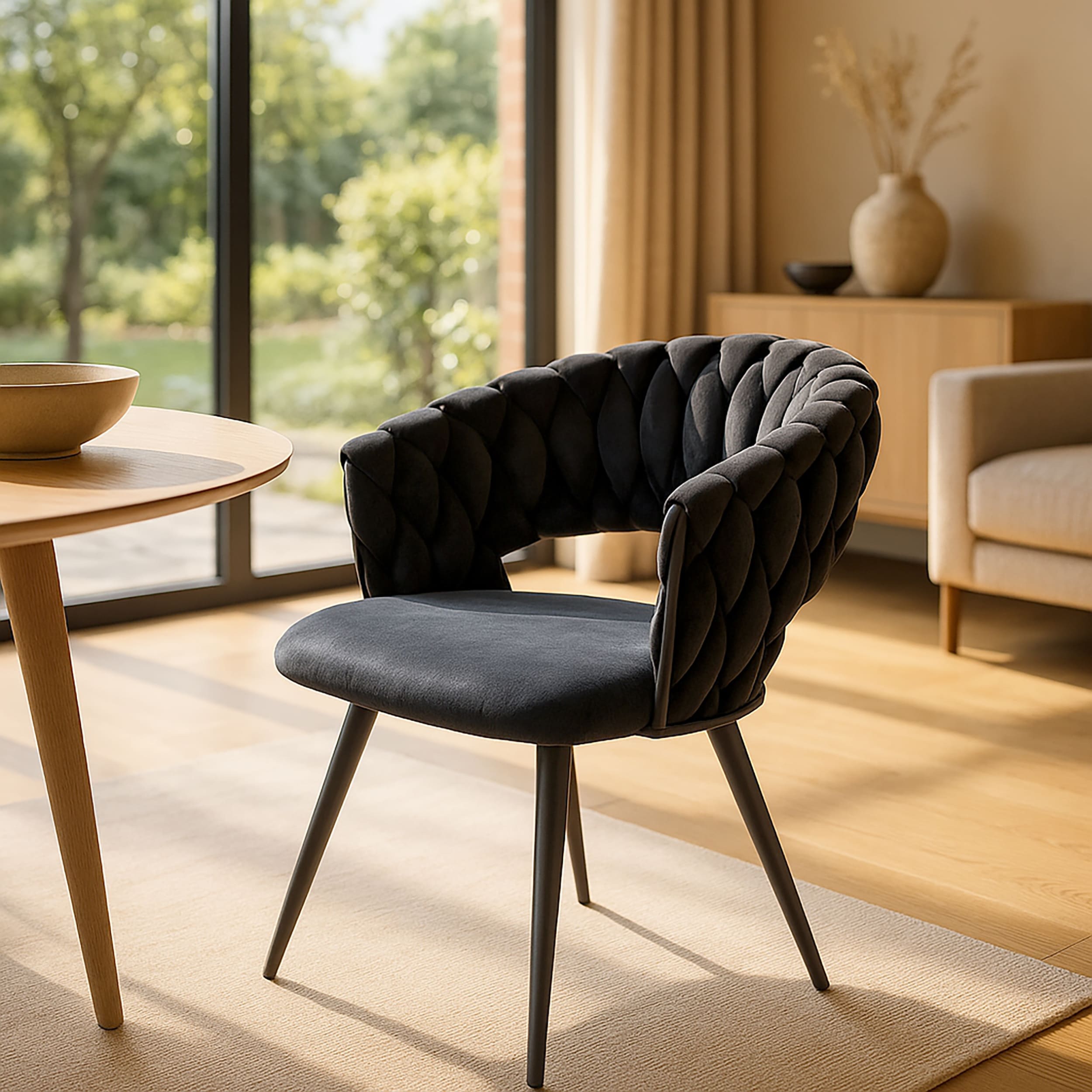 Stuhl Nancy Rückenlehne Velvet schwarz
