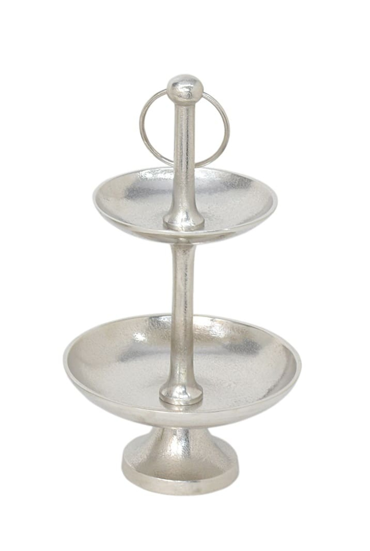 Etagere 2stöckig rund Alu Nickel H:36