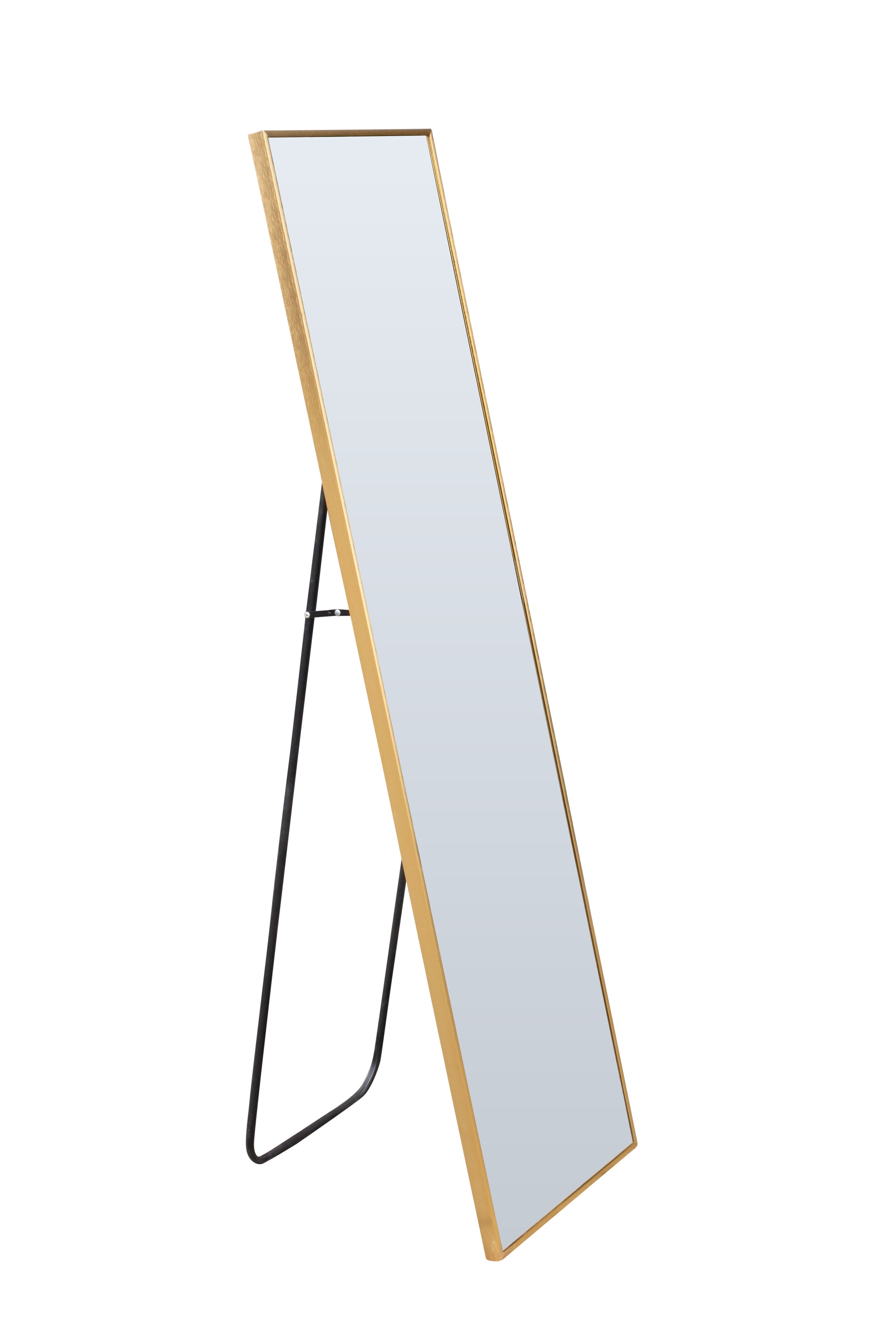 Wandspiegel Aluminium mit minimalistischem freistehenden Rahmen gold 140x40cm