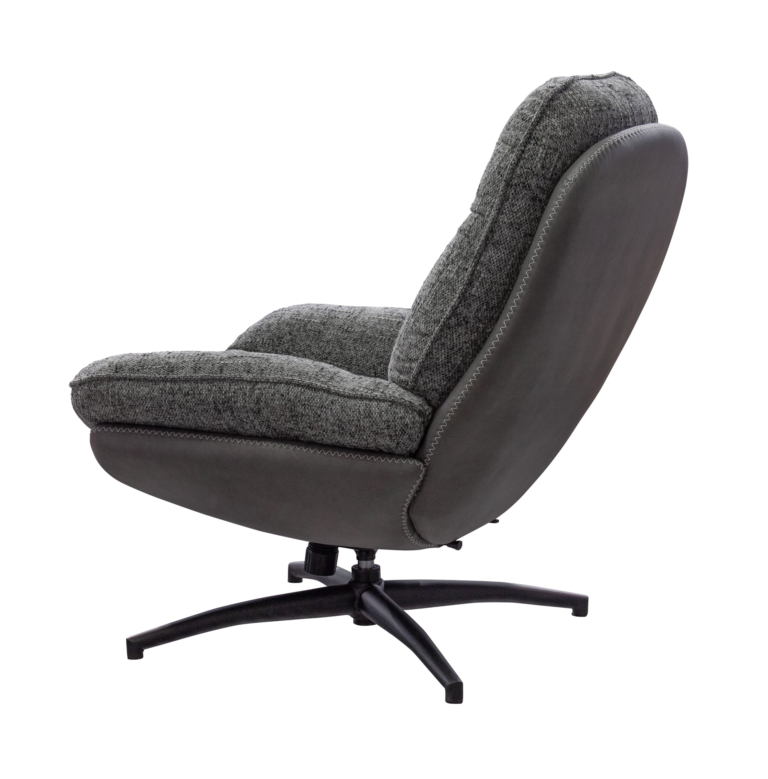 Drehsessel und Hocker Rockdale Bezug Webstoff grau mix