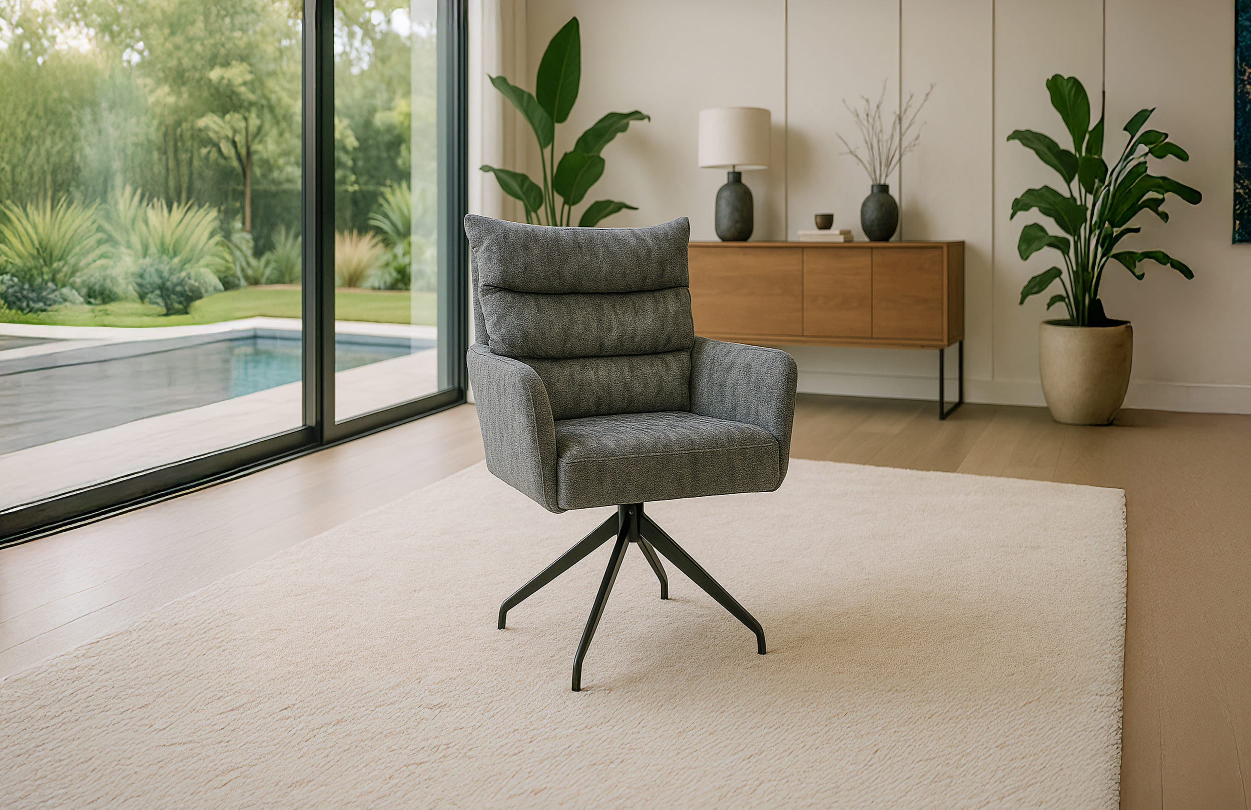 Drehstuhl Houston Webstoff grau