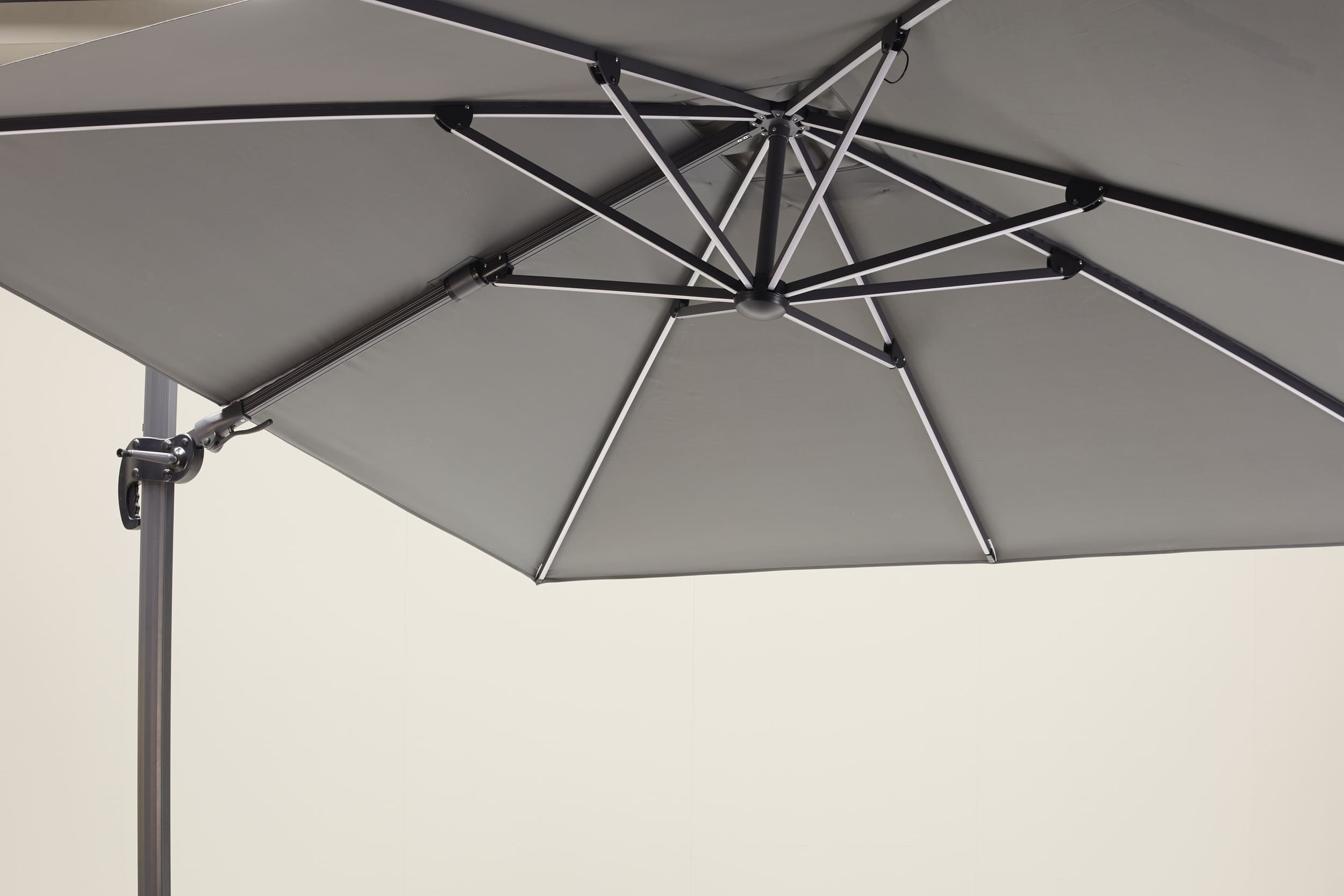 Ampelschirm "Salerno", 300cm grey solar