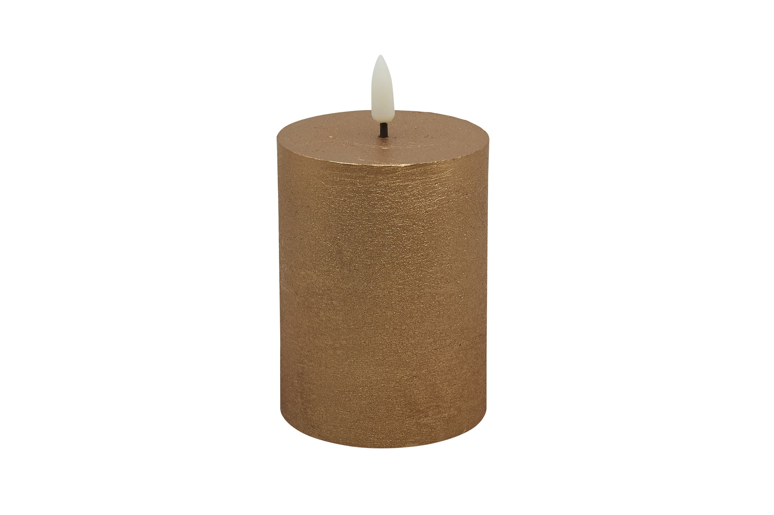 LED Stumpenkerze copper metallic 7,5x10