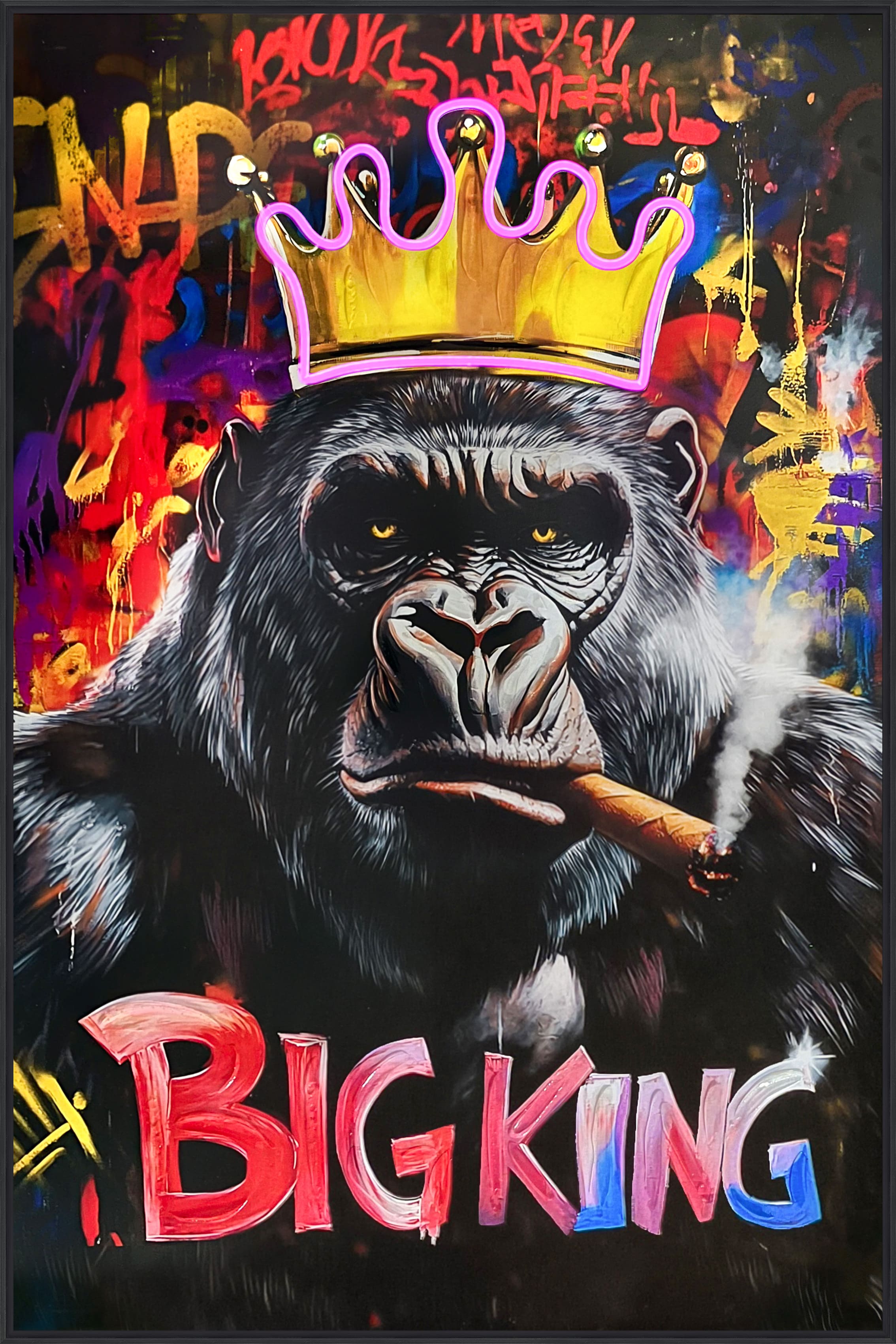 Wandbild LED Frame Big King 80x120cm