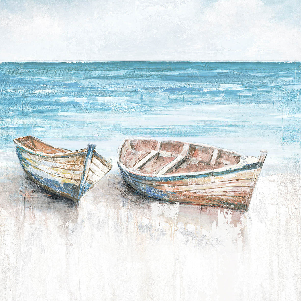 Ölbild 2 Boote am Strand 60x60cm