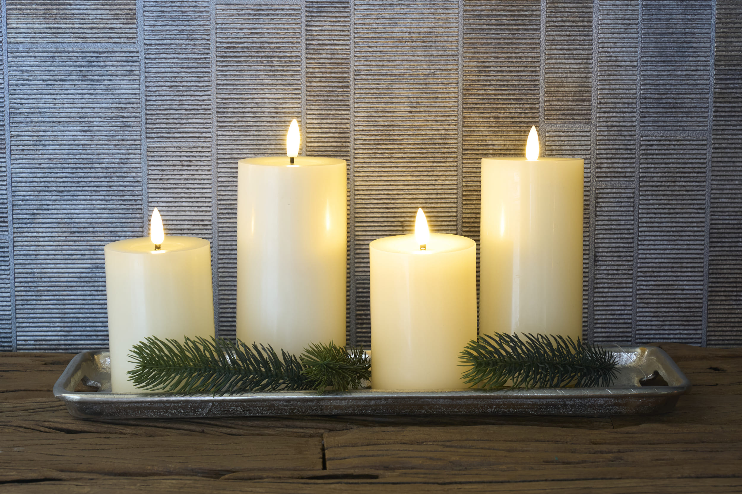 LED 4er Set W cream ohne Teller