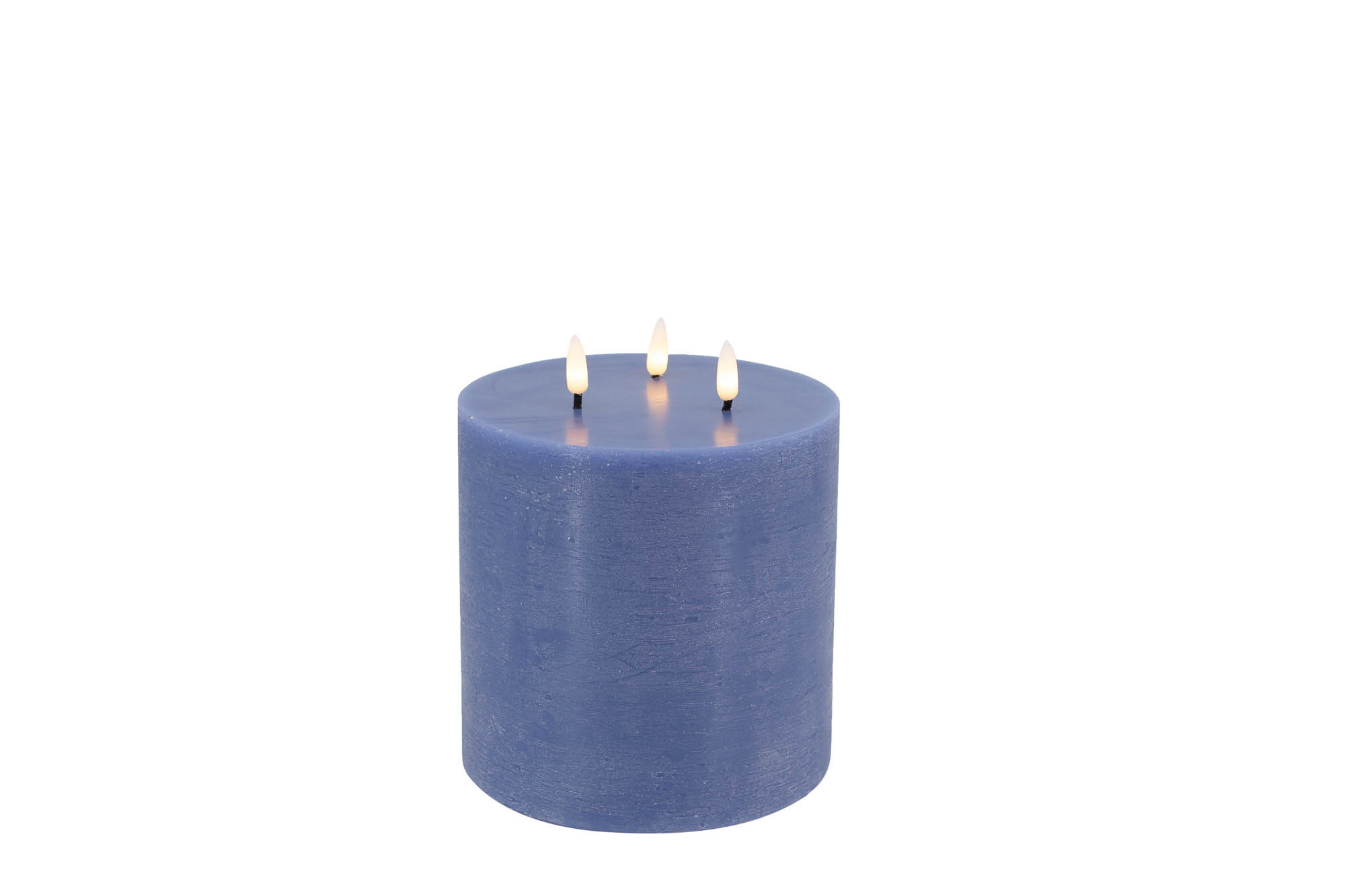 LED 3-Docht-Kerze blue rustic 15x15