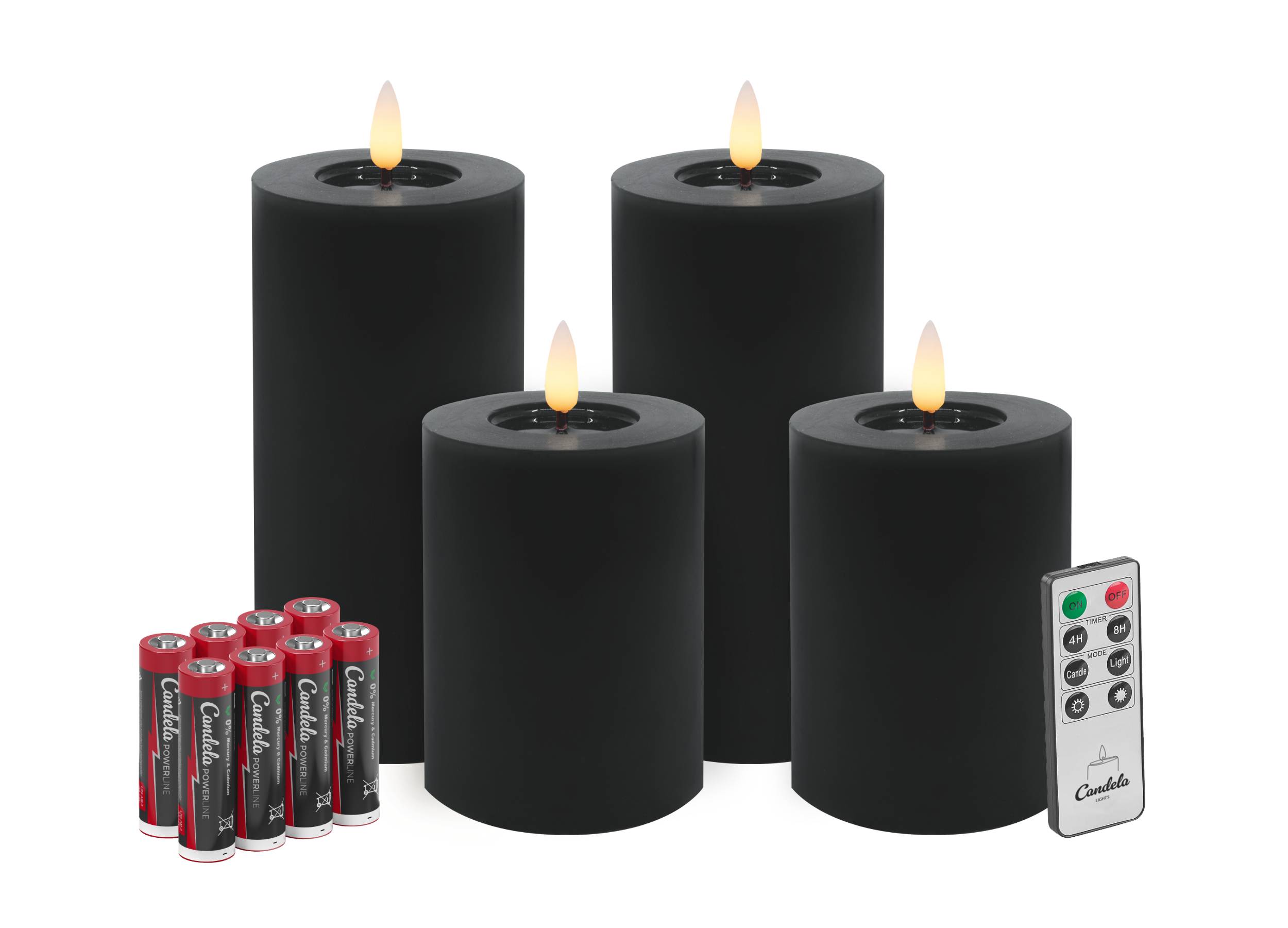LED 4er Set W black 2x je 7,5x10/15