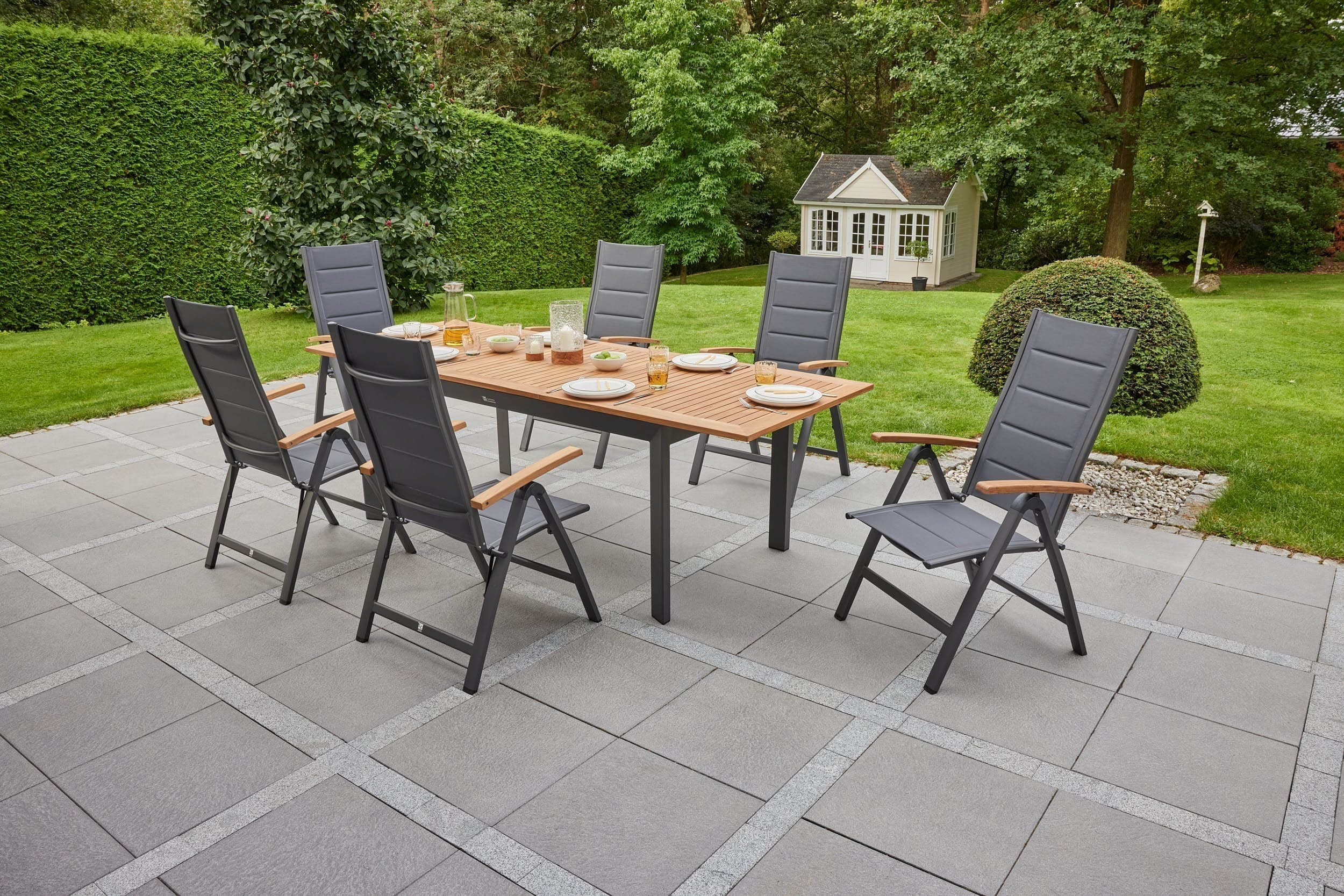 Klappstuhl "Unicamo" Teak anthrazit padd
