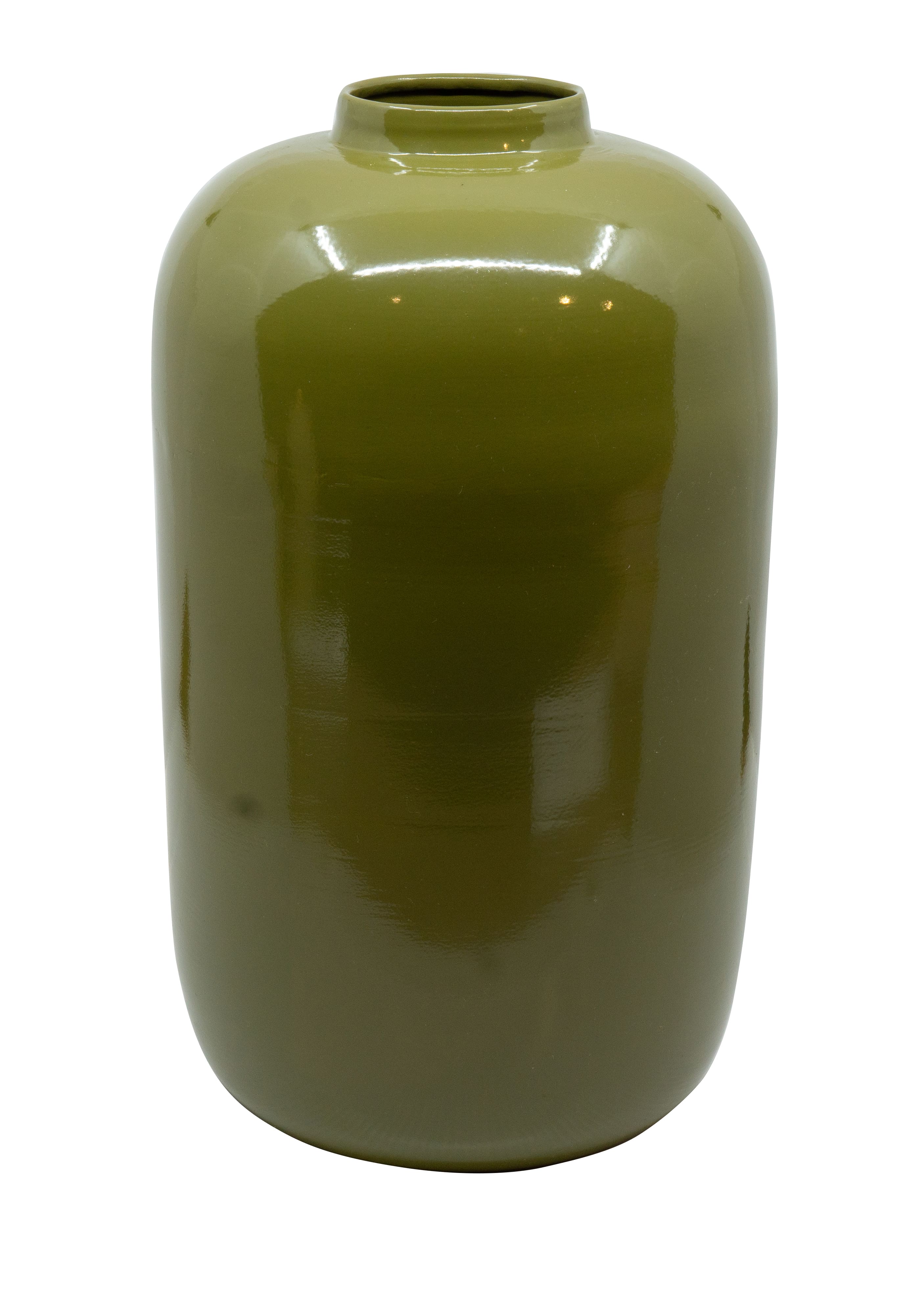Vase Eisen uni moos 18x18x32cm