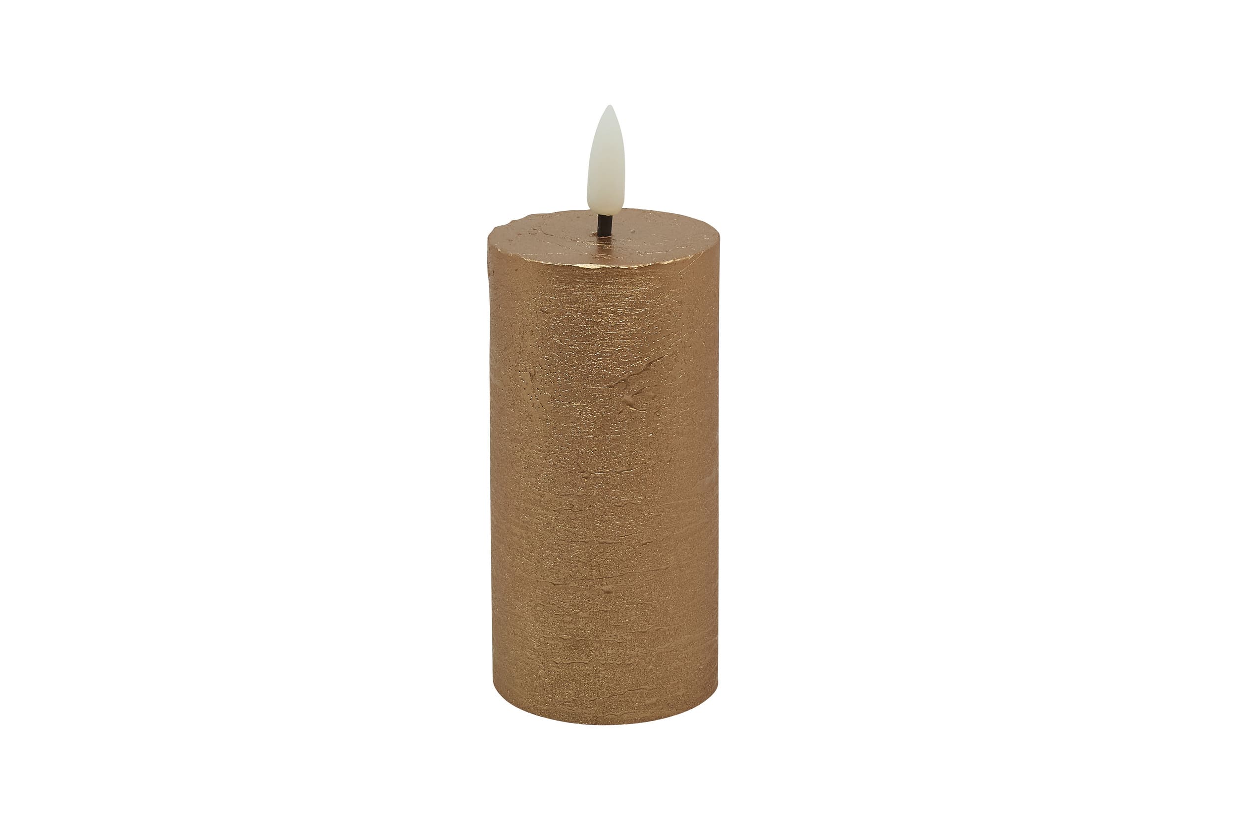 LED Stumpenkerze copper metallic 5x10
