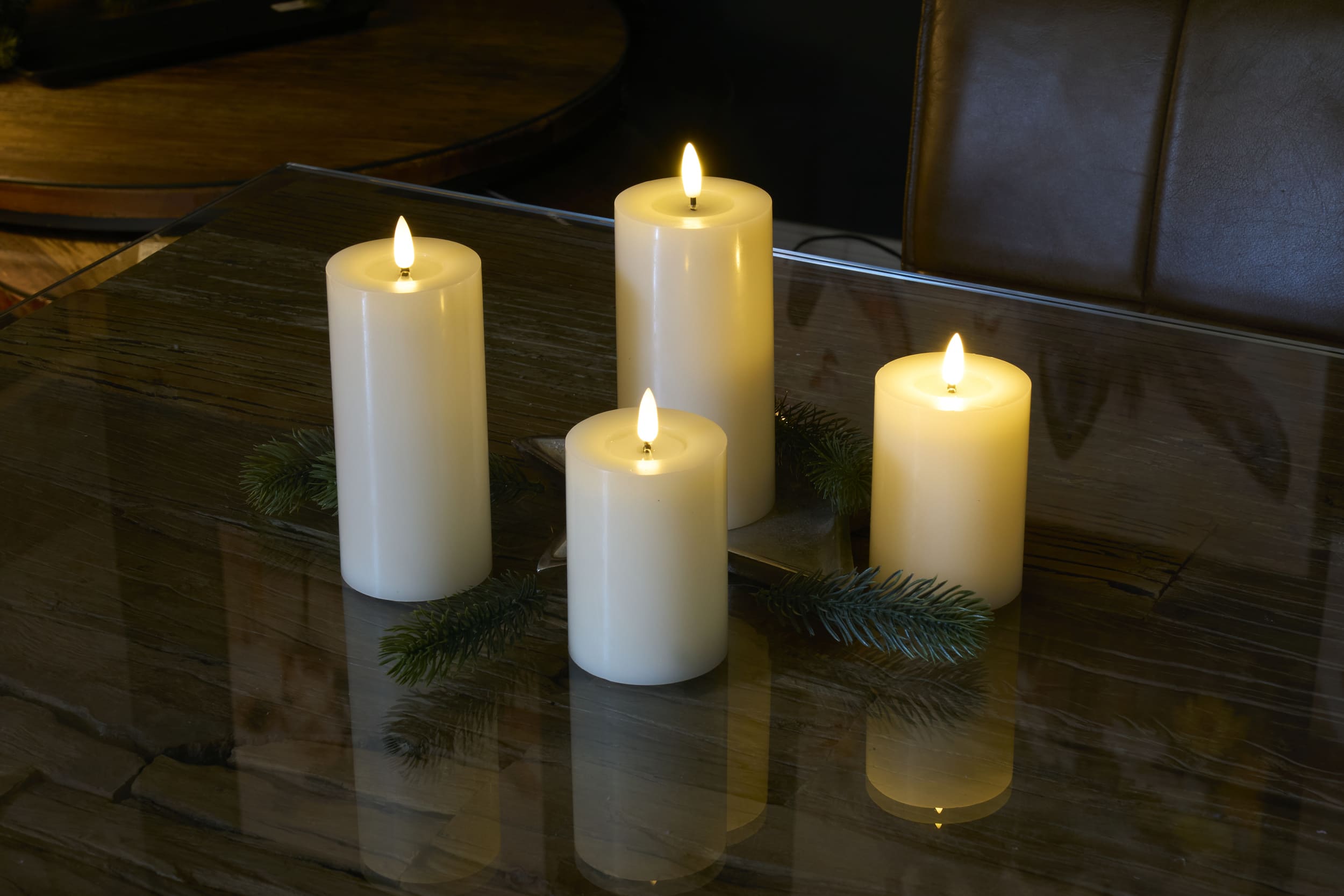 LED 4er Set W white ohne Teller