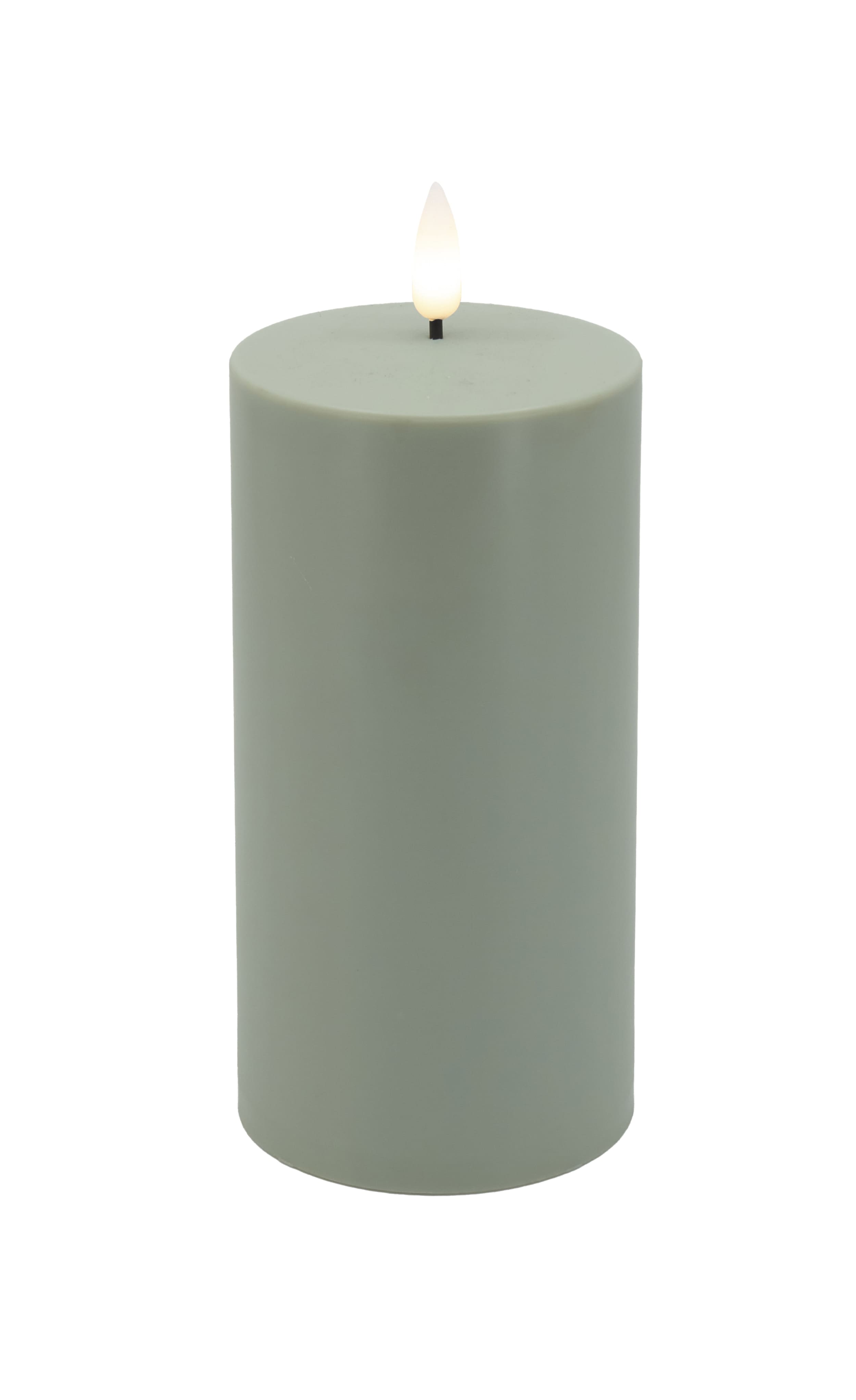 Solar Stumpenkerze Garden green 7,5x15