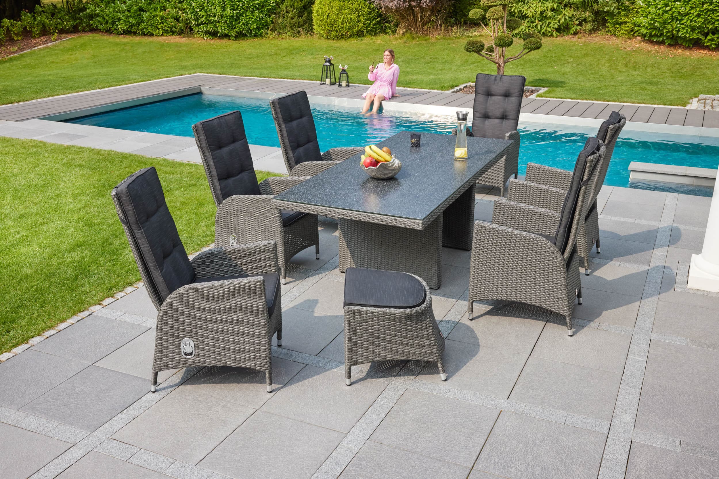Barcelona Dining Hocker grau-mix