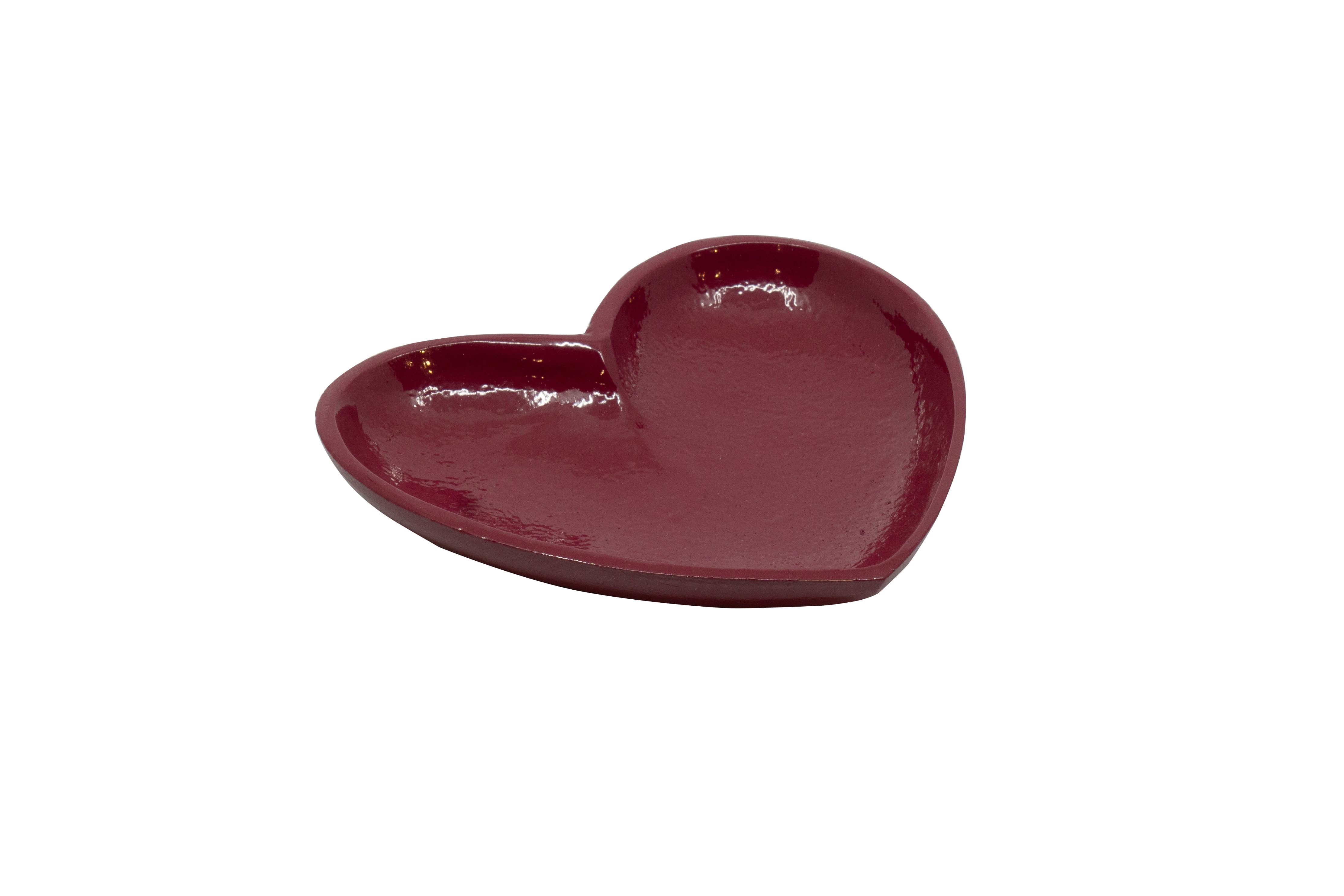Kerzenteller Alu Herz beere 20x19x3cm