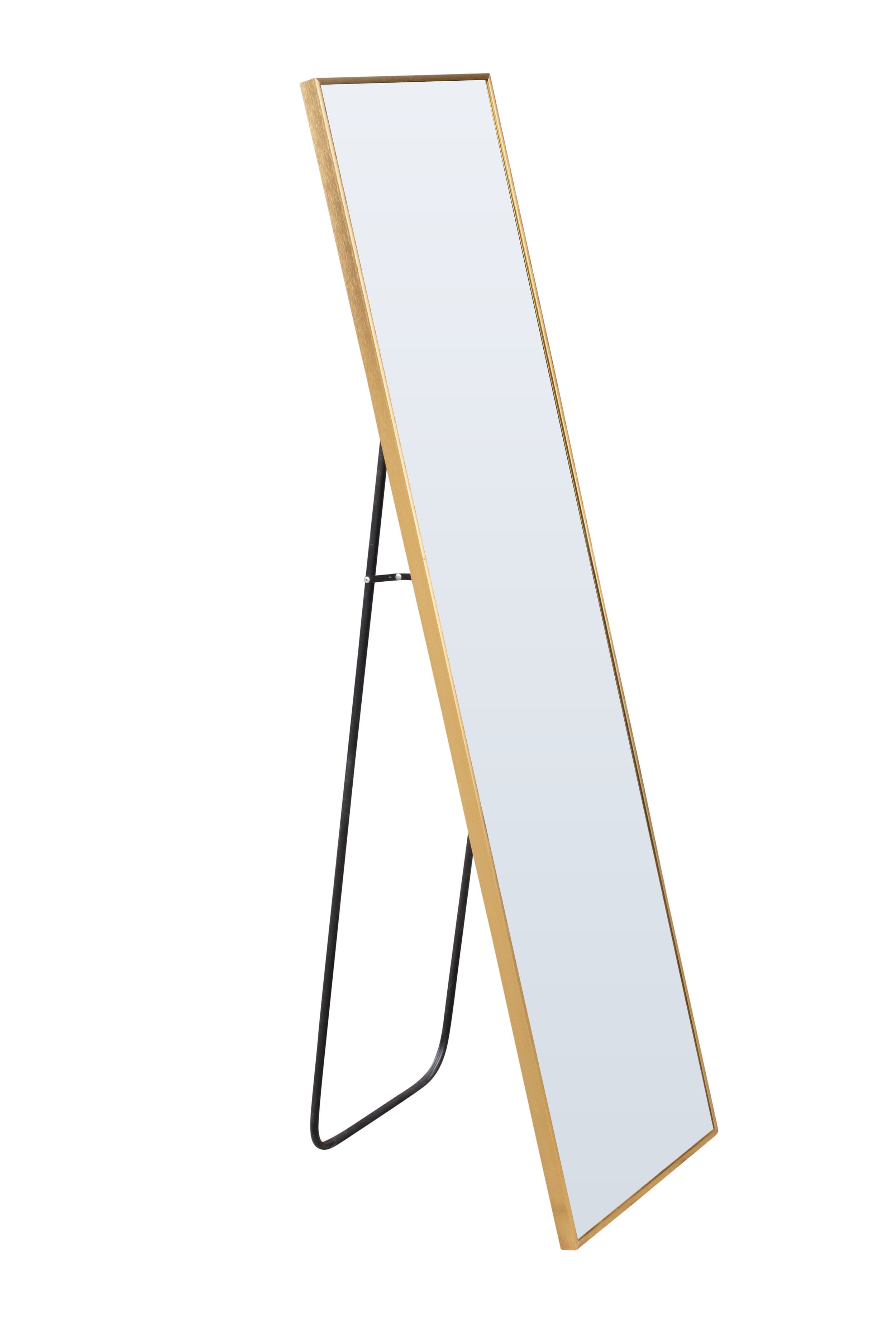 Wandspiegel Aluminium mit minimalistischem freistehenden Rahmen gold 140x40cm