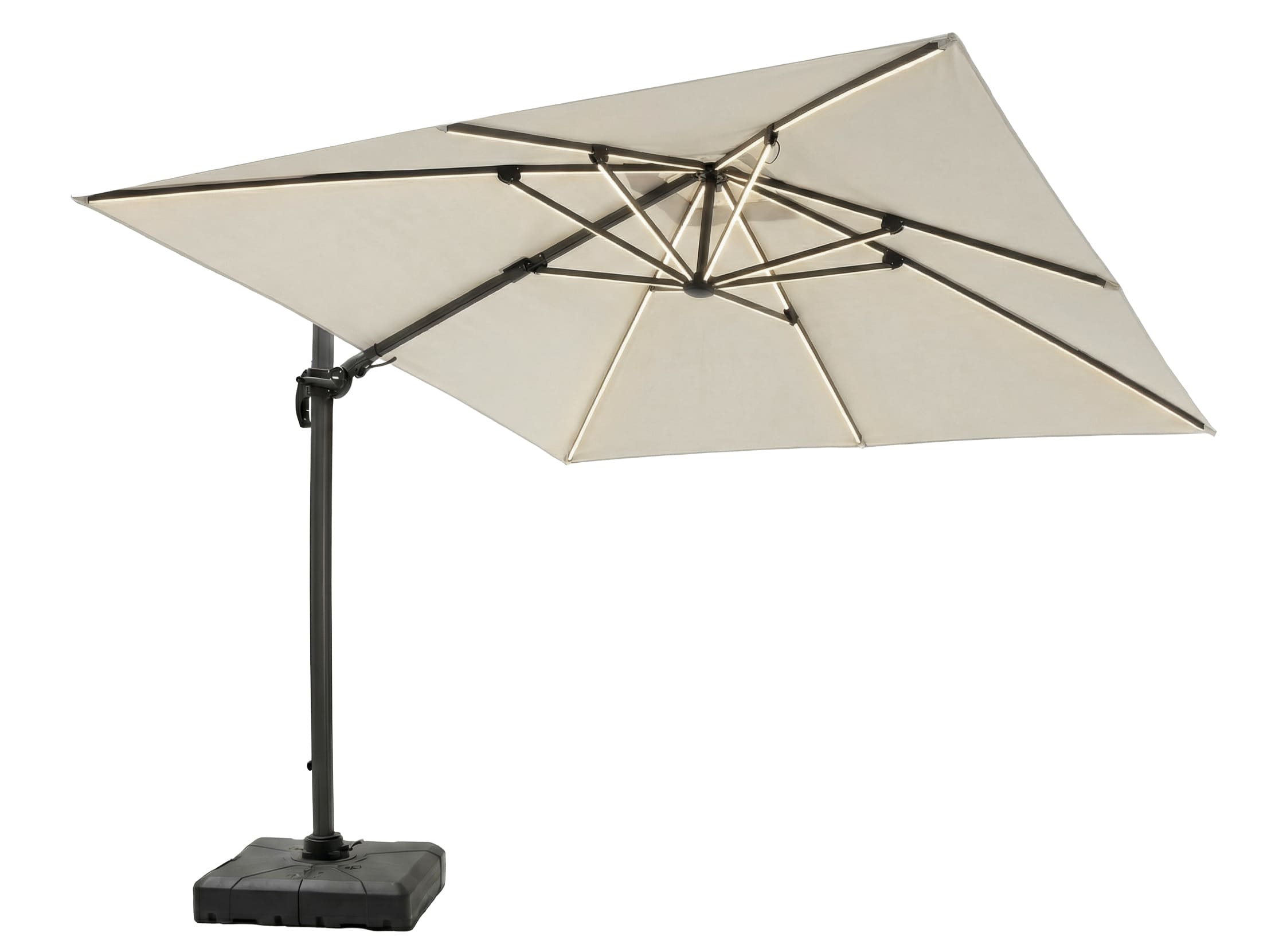 Ampelschirm "Salern, 300cm, beige  solar
