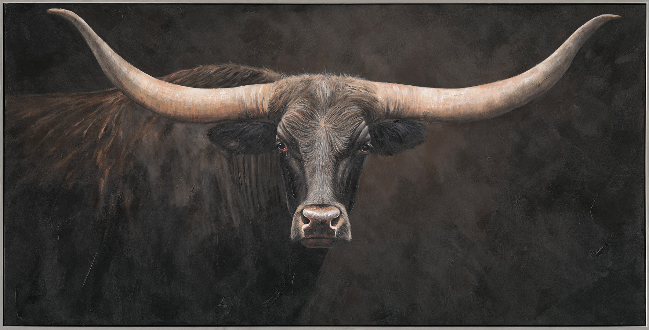 Rahmenbild Texas Longhorn 140x70cm