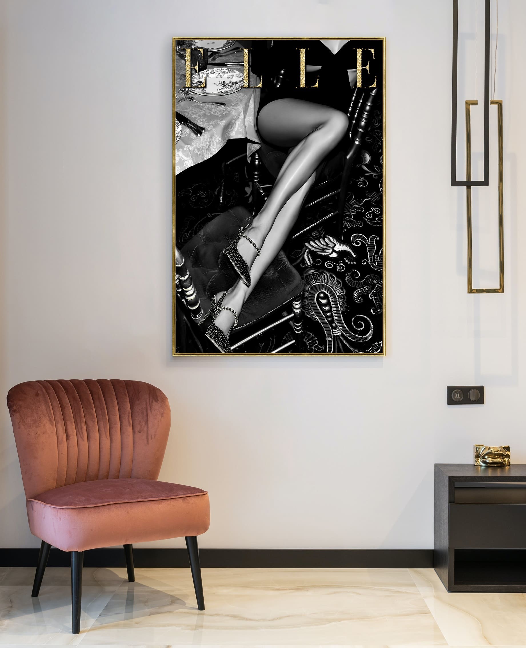 Wandbild Frame Lady at dinner 80x120cm
