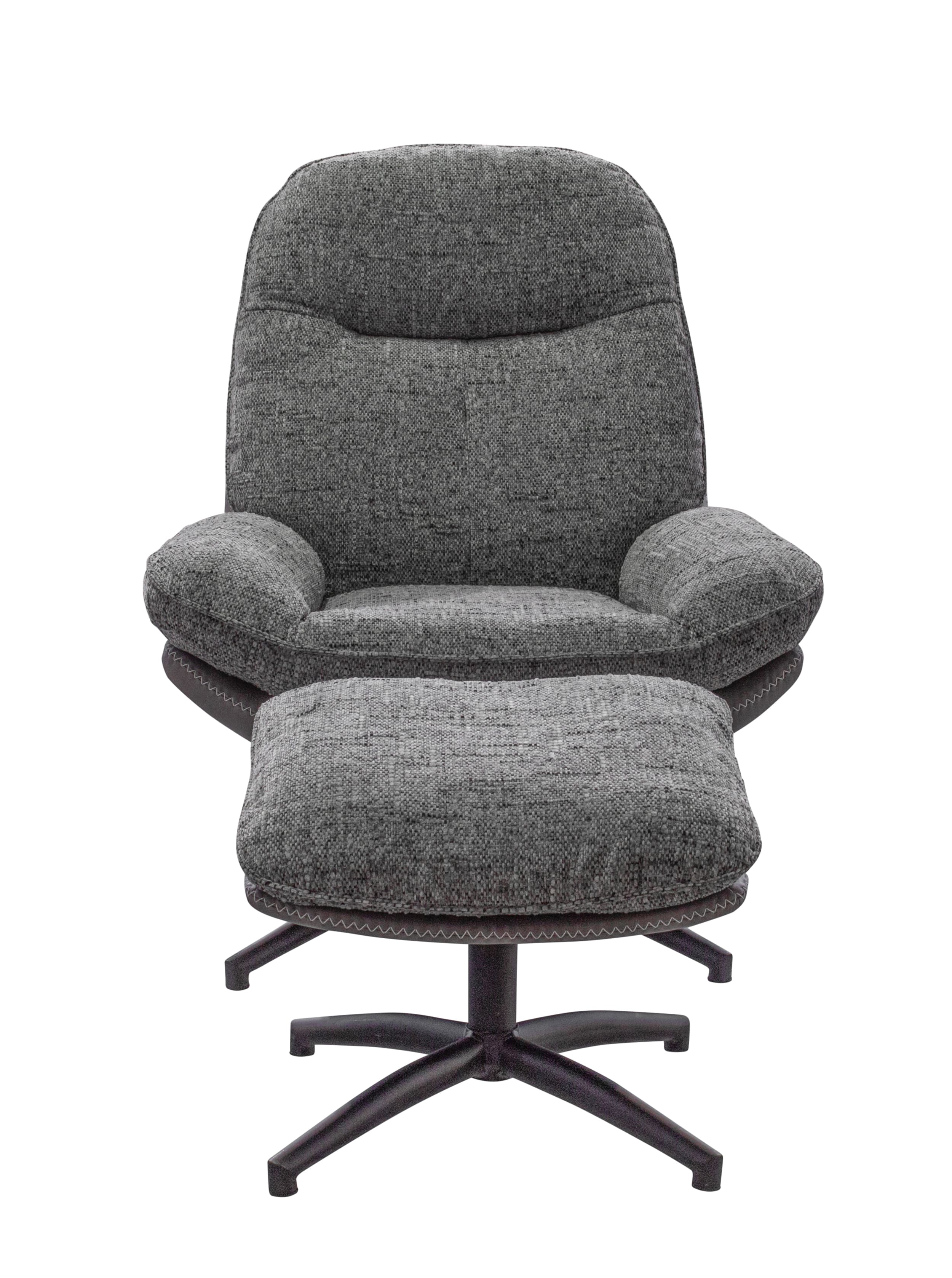 Drehsessel und Hocker Rockdale Bezug Webstoff grau mix