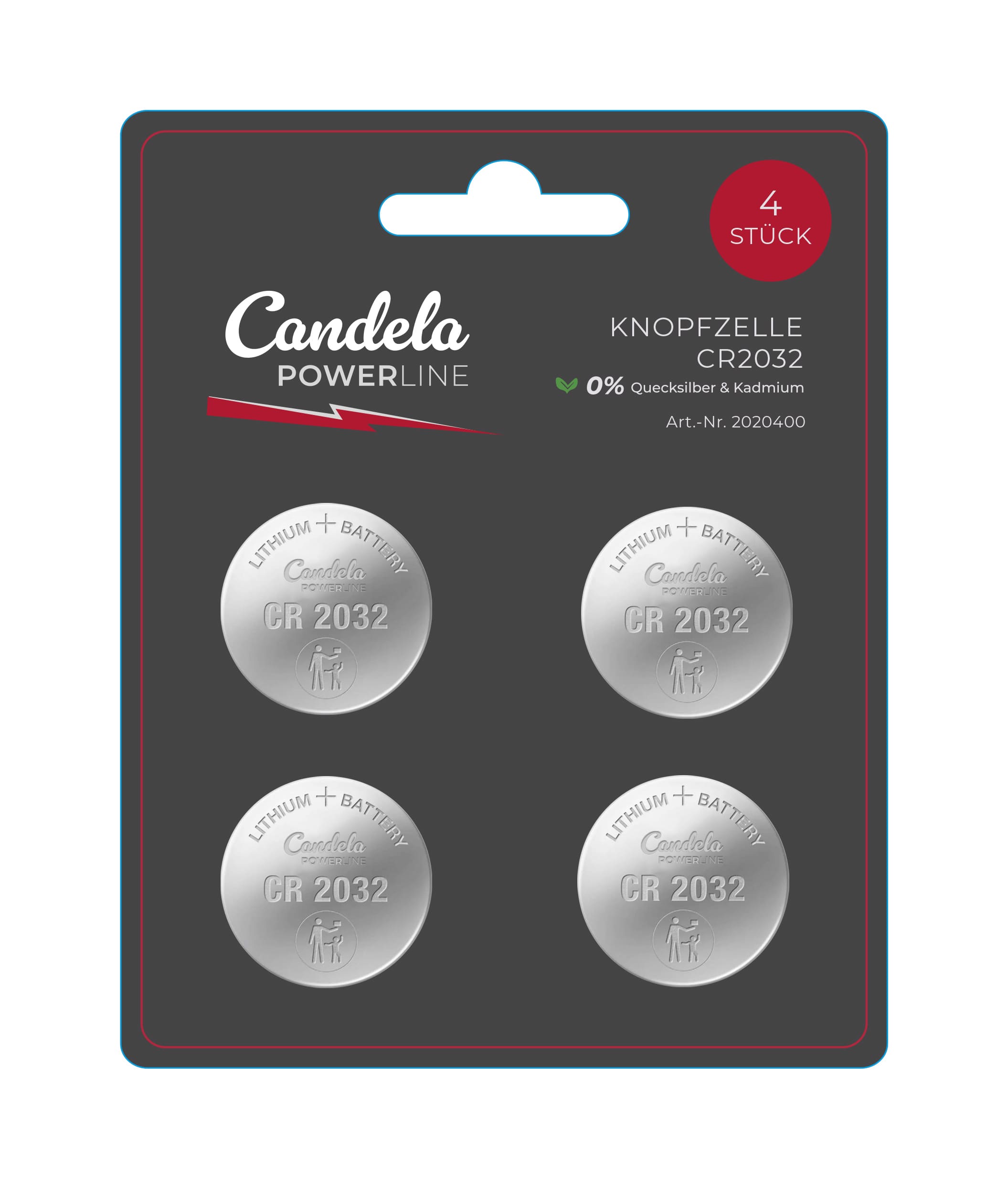 Candela Powerline Batterien CR2032 4-S
