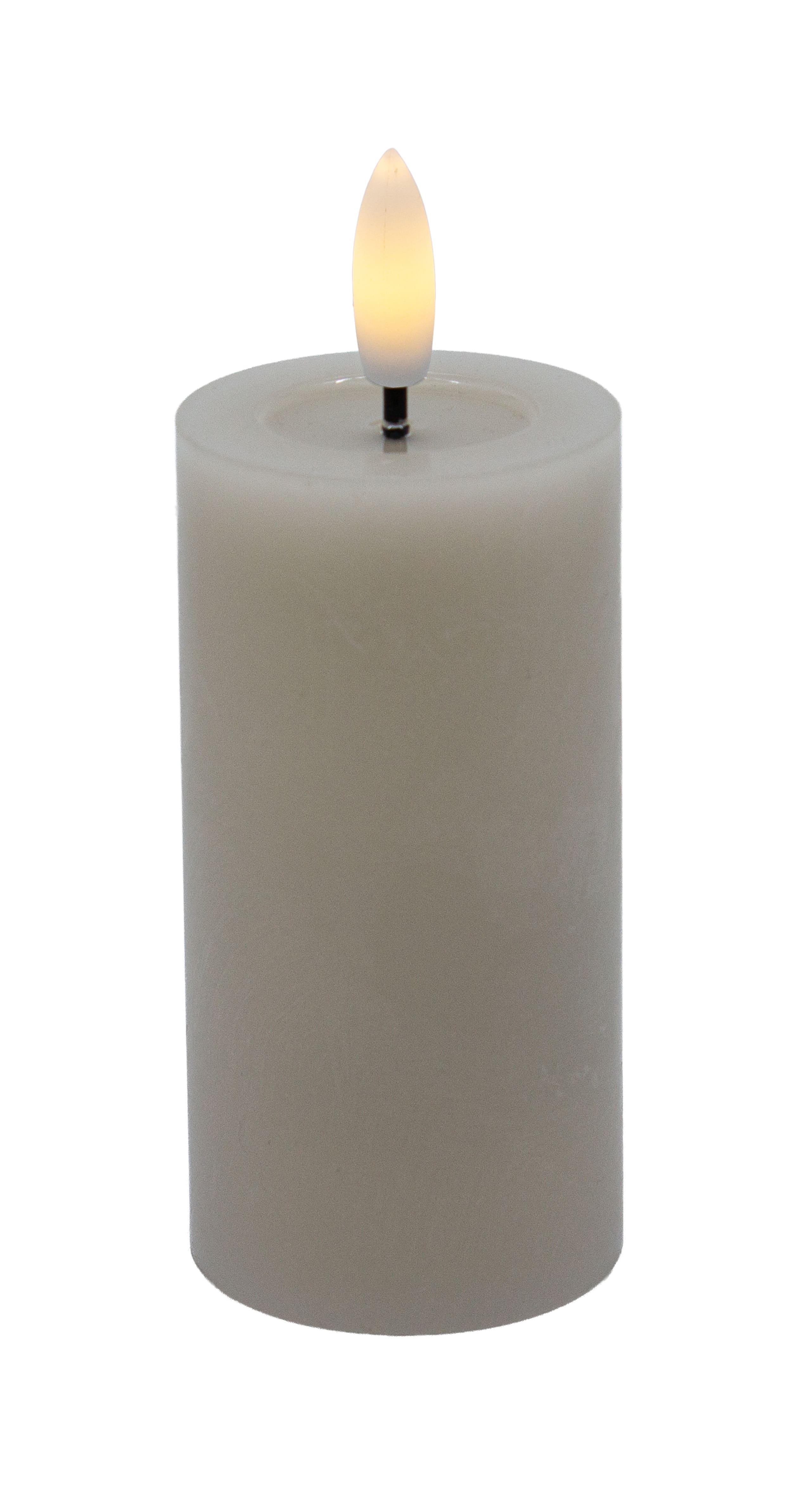 LED Stumpenkerze sand smooth 5x10