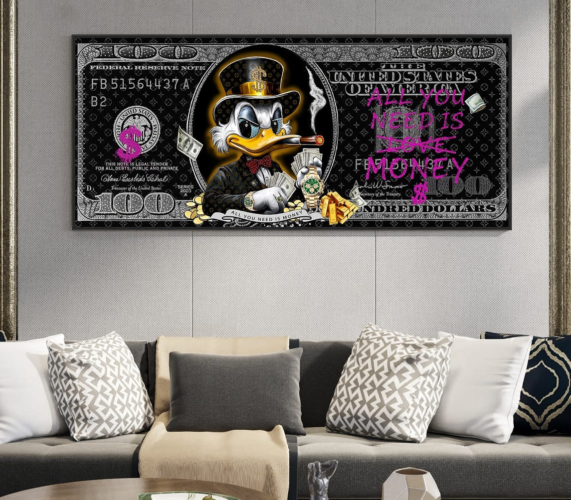 Wandbild Frame Dagobert Dollar 150x66cm
