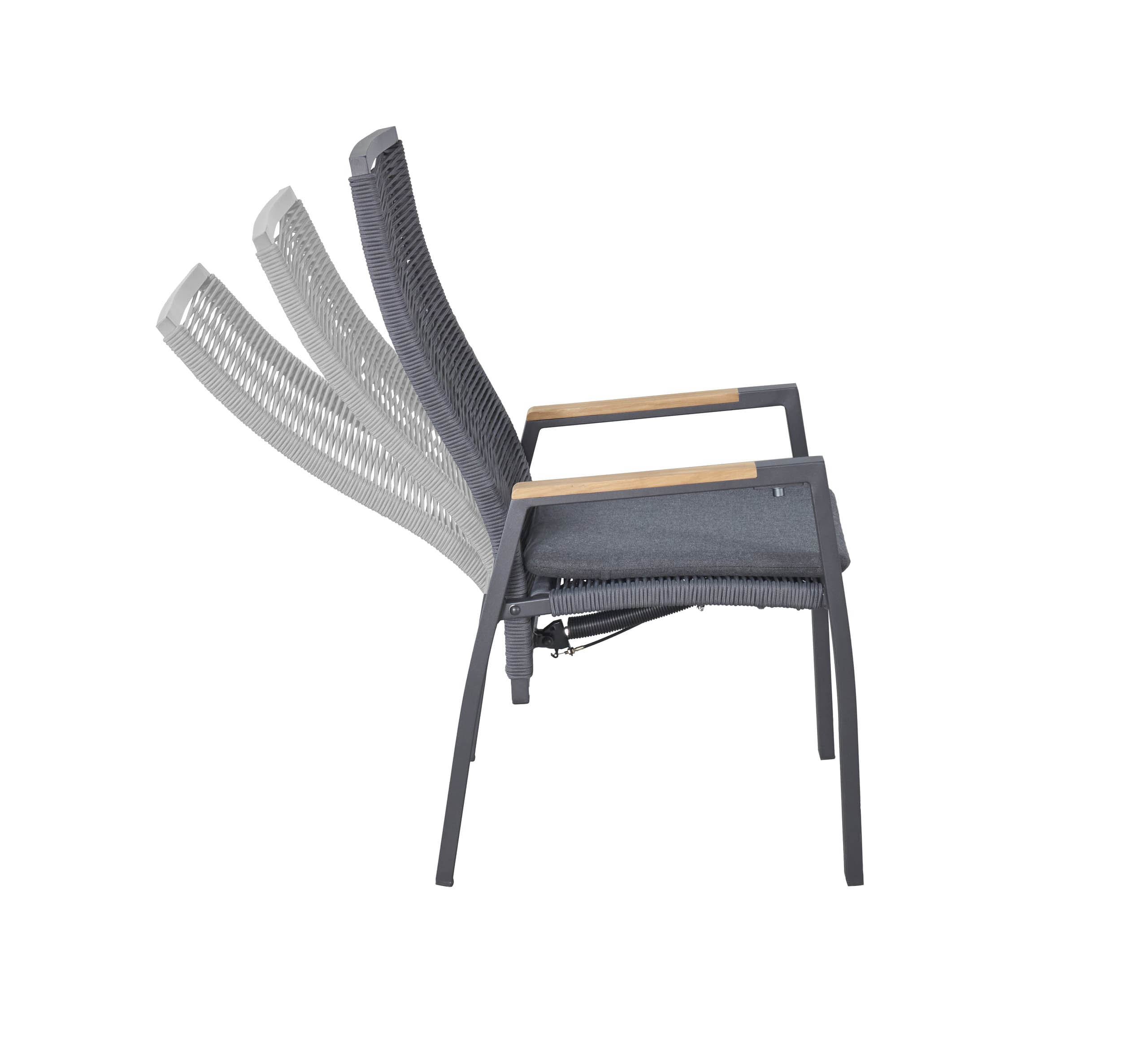 Positionsstuhl "Diwo" mit Teakarmlehne