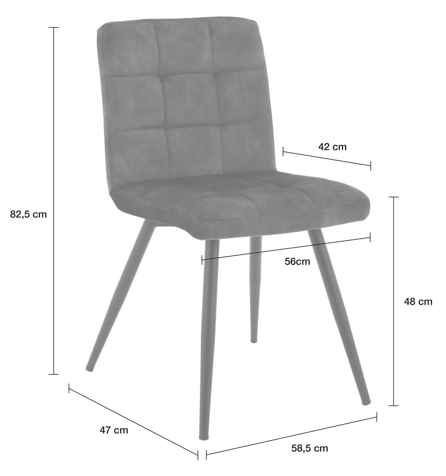 Stuhl Barnet Karodesign Samt anthrazit