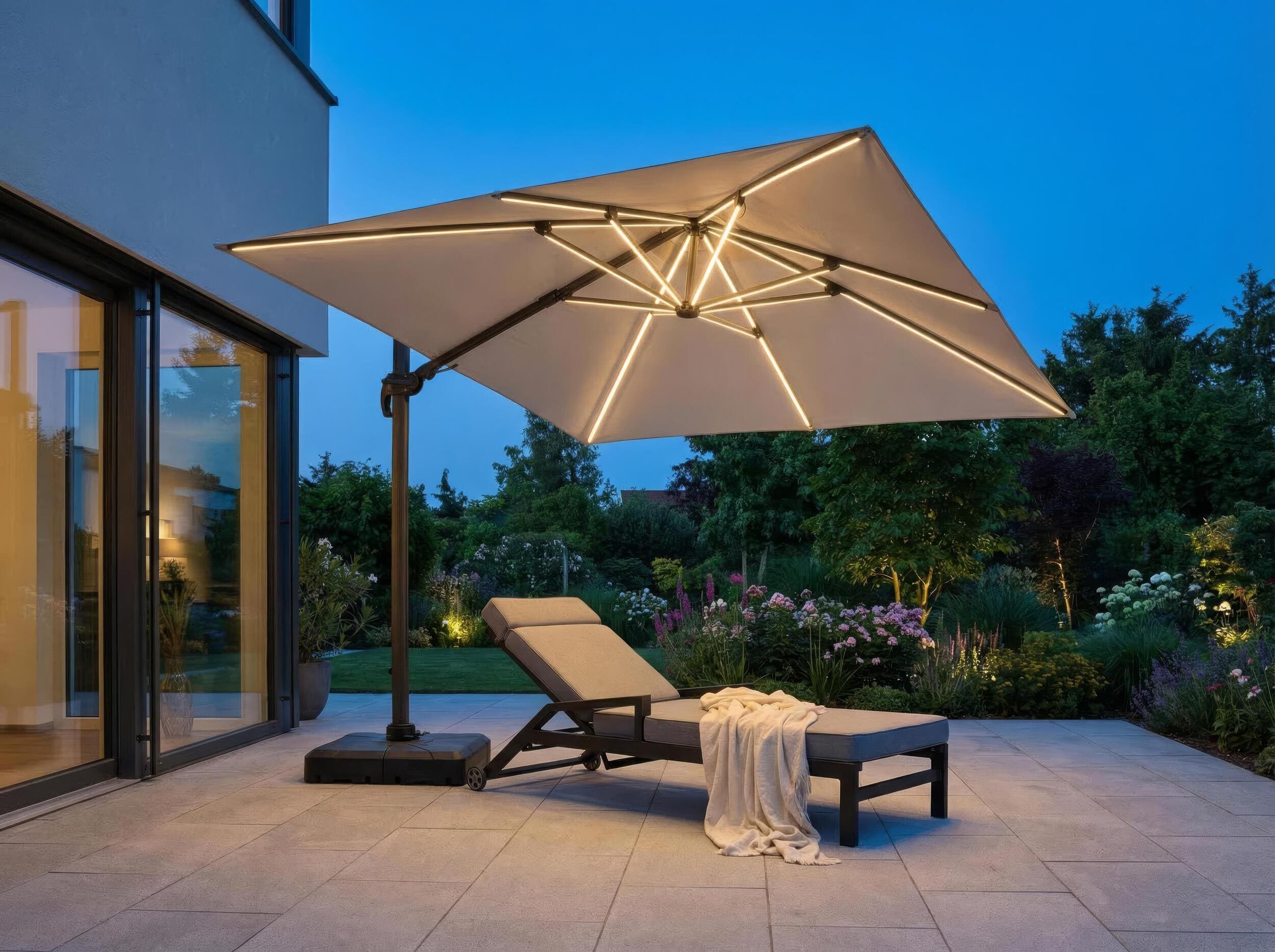 Ampelschirm "Salern, 300cm, beige  solar