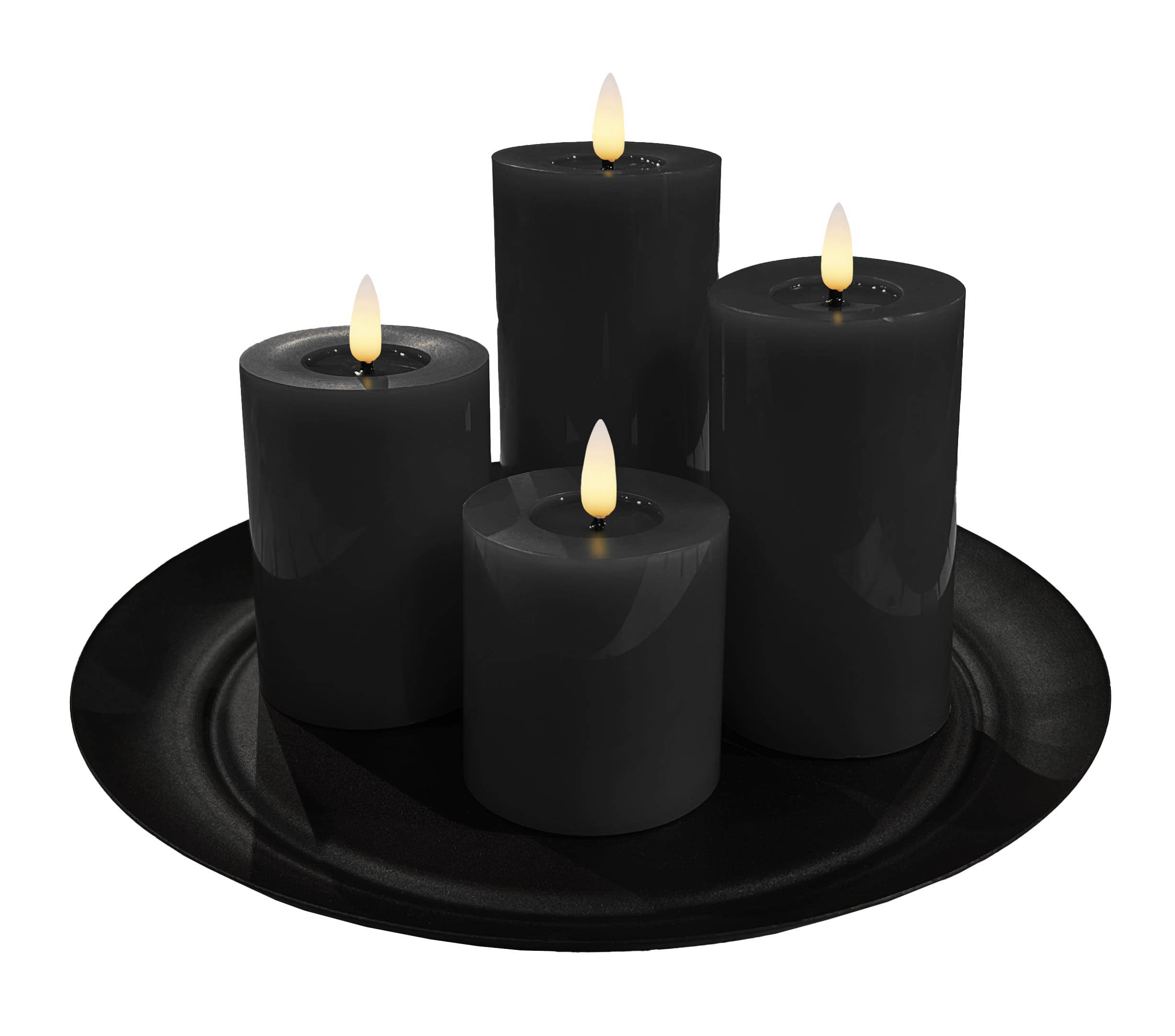 LED 4er Set W black mit Teller