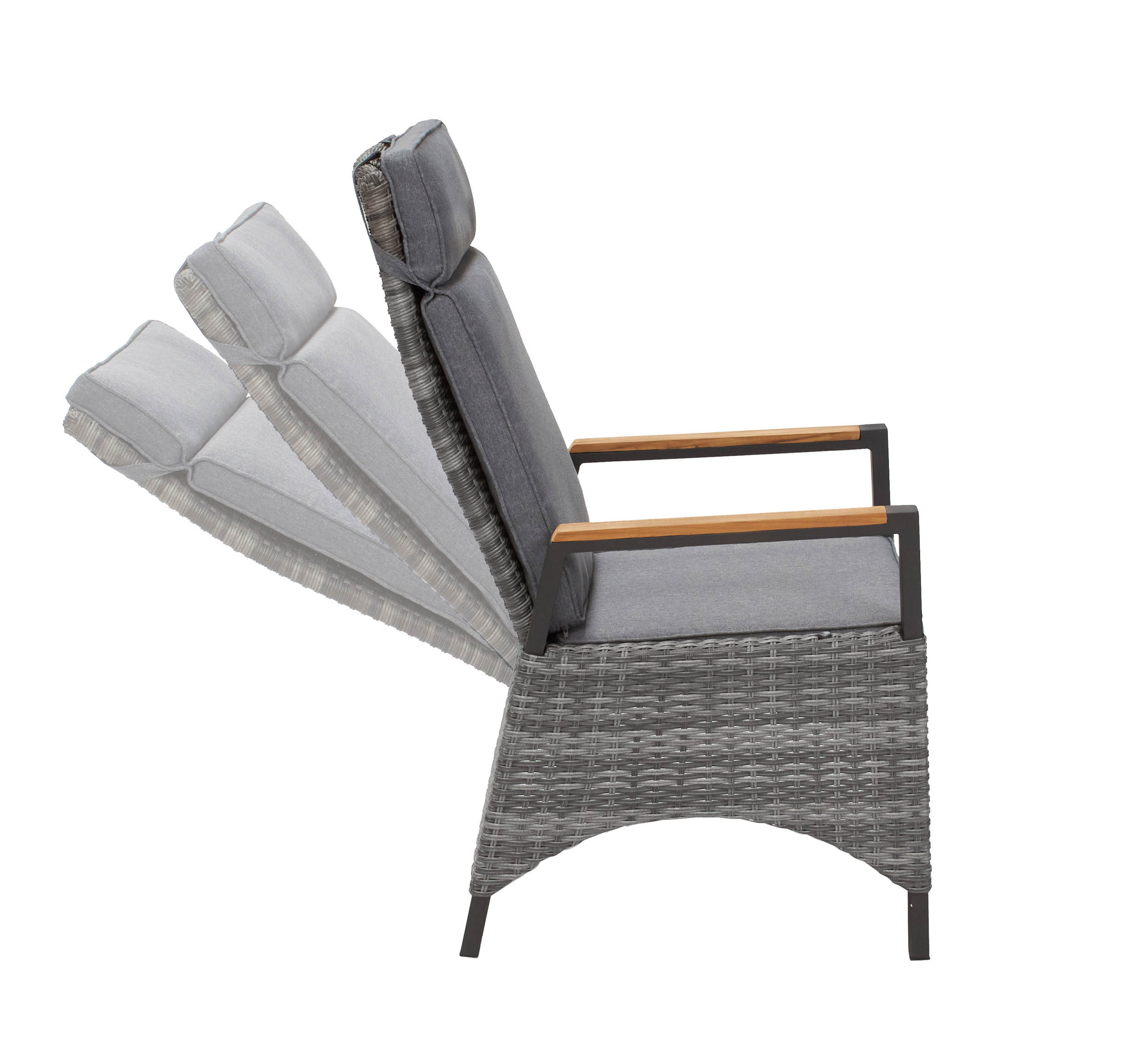Positionsstuhl "Keramo" Teak ,natur grau