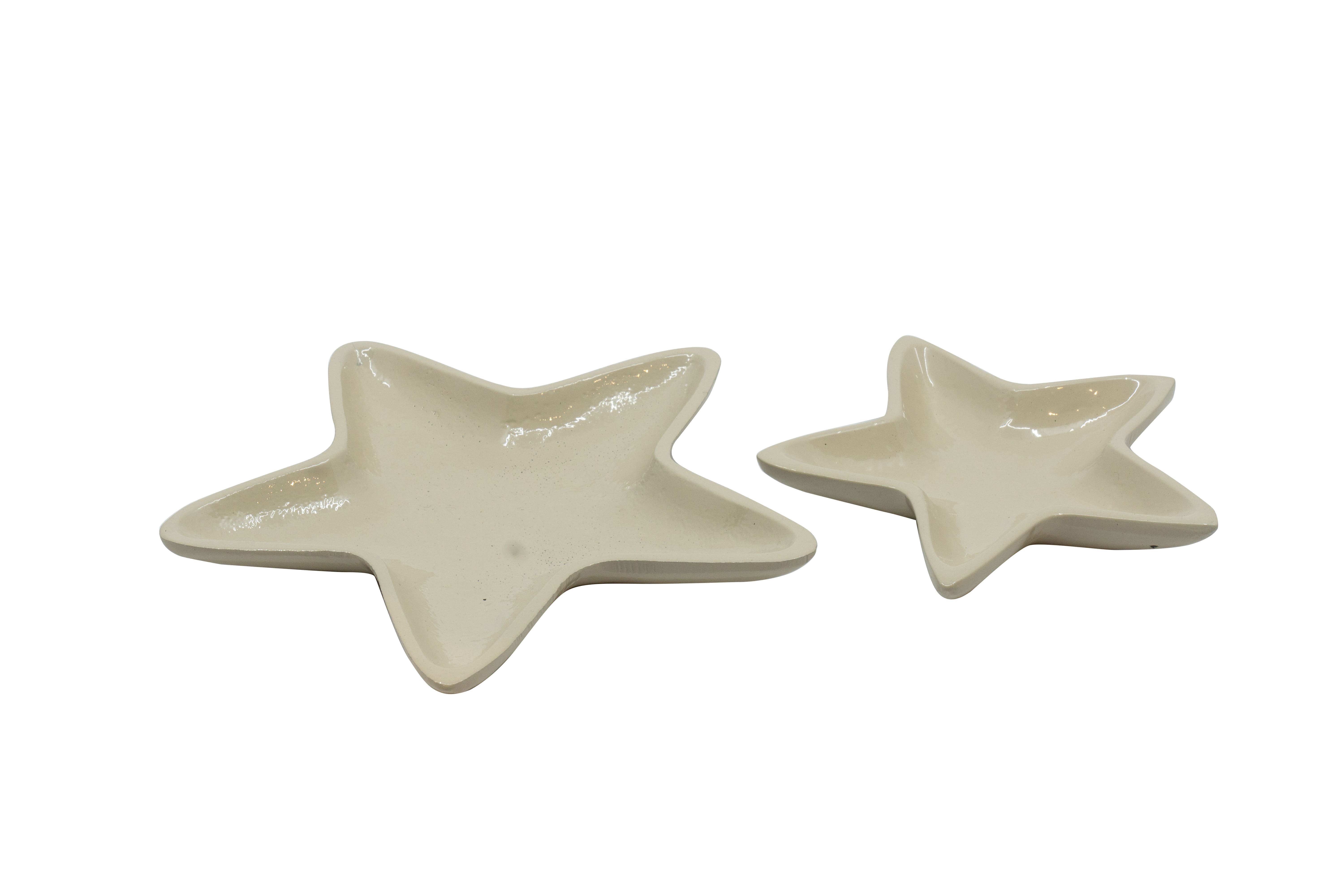 Kerzenteller Alu Stern taupe 19x19x3cm